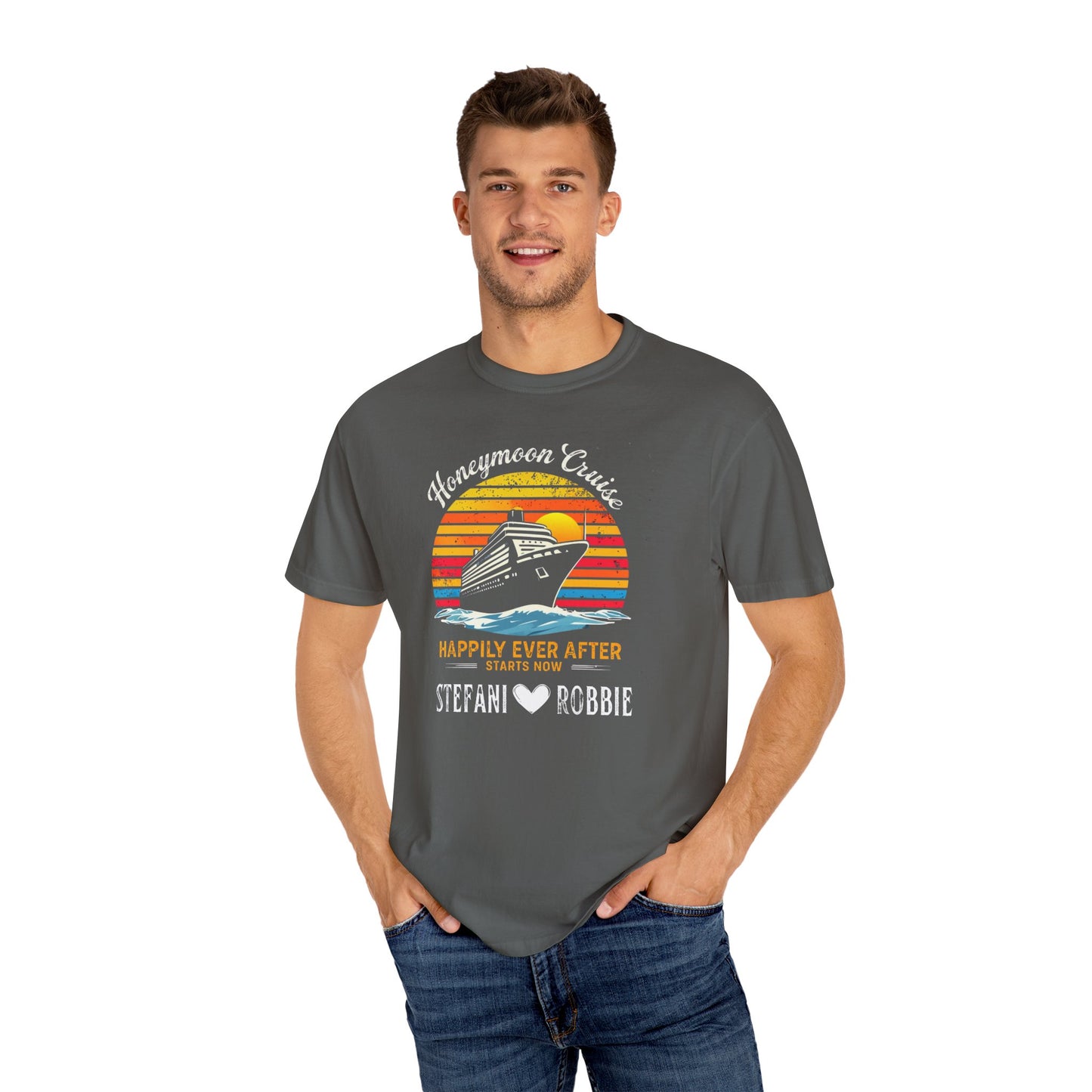 Stefani and Robbie Honeymoon Cruise Shirt, Personalized Honeymoon Shirt
