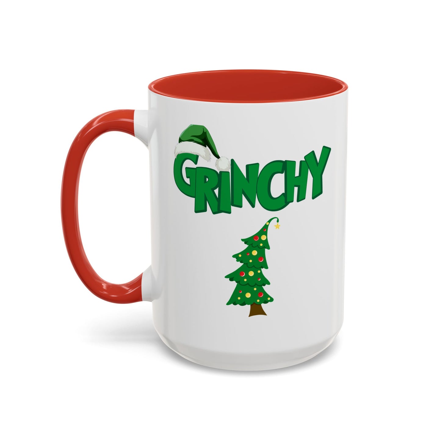 Grinchy Mug - black and red handles