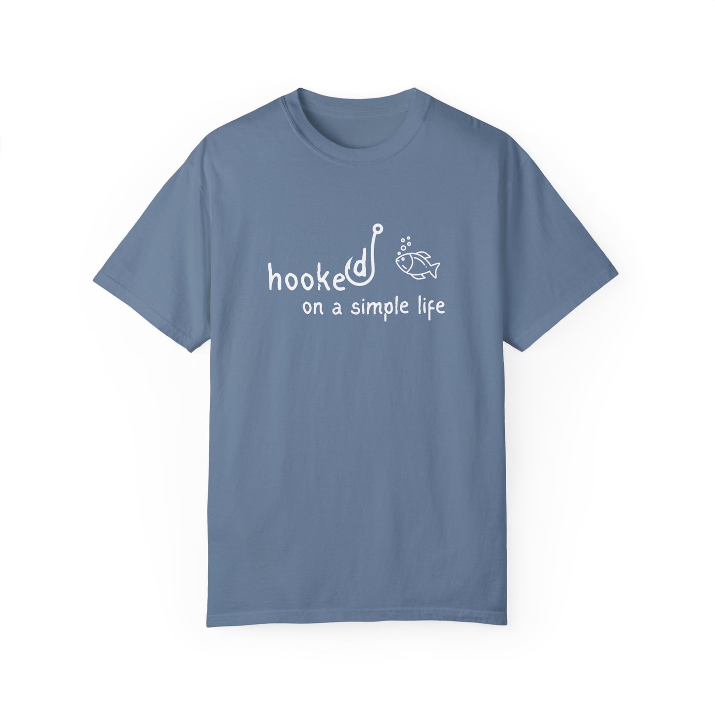 Comfort Colors Hooked on a Simple Life Shirt, Fisherman Aesthetic Tshirt, Cute Fish Shirt Coastal Tee