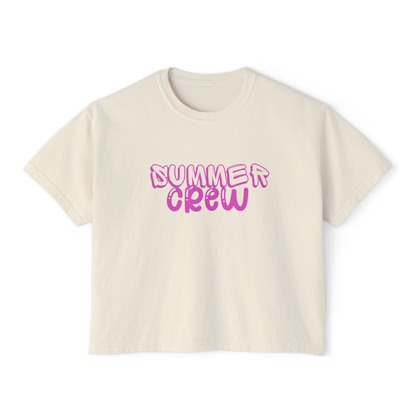 Pink Comfort Colors Summer Crew Boxy Tee, Boating Shirt, Lake Day Shirt, Family Vacation Shirt, Summer Beach Day Shirt, Girls Trip Shirt