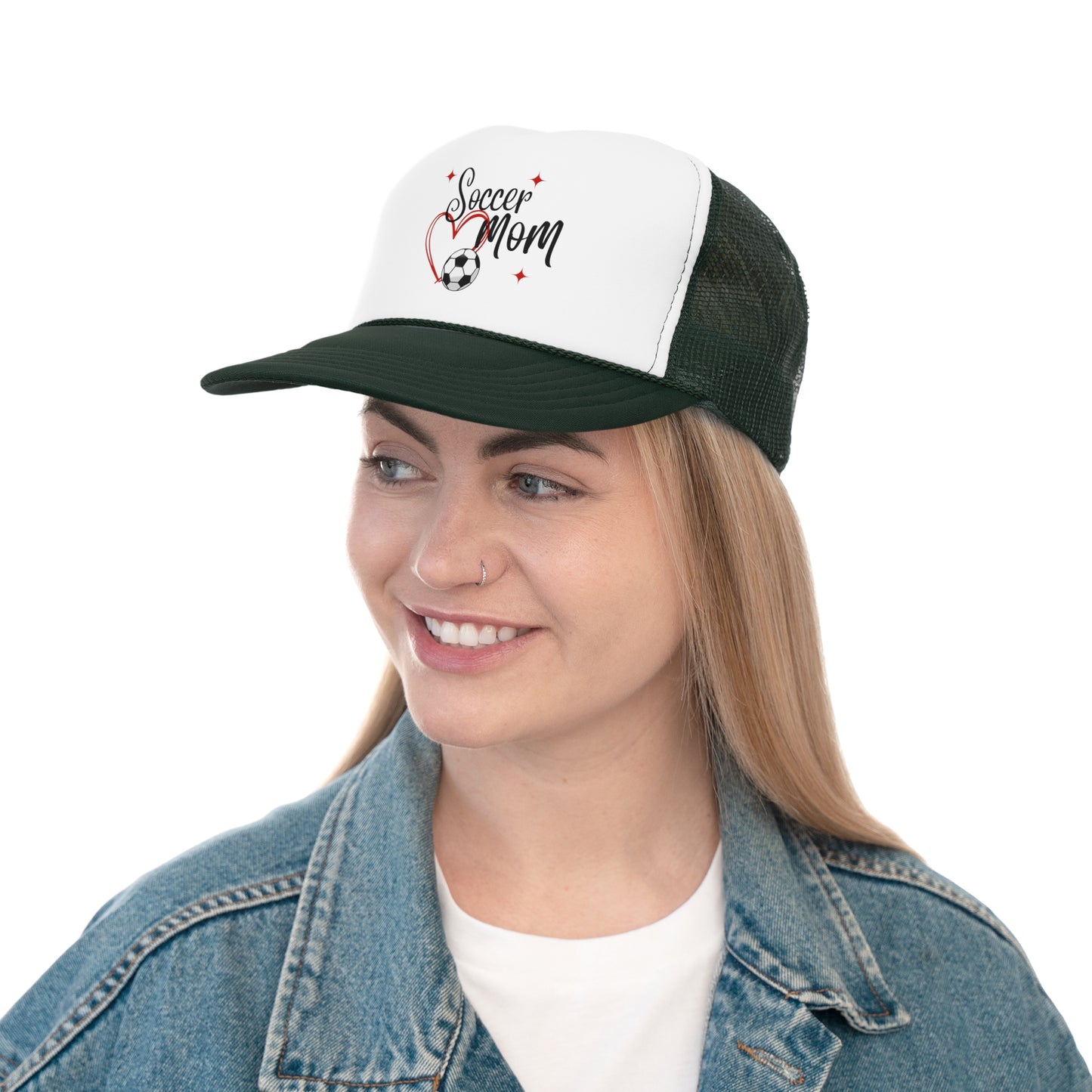 Soccer Mom Trucker Hat, Soccer Mom Hat, Soccer Fan, Soccer Mom Gift for Mom, Soccer Heart Hat, Birthday Gift for Mom