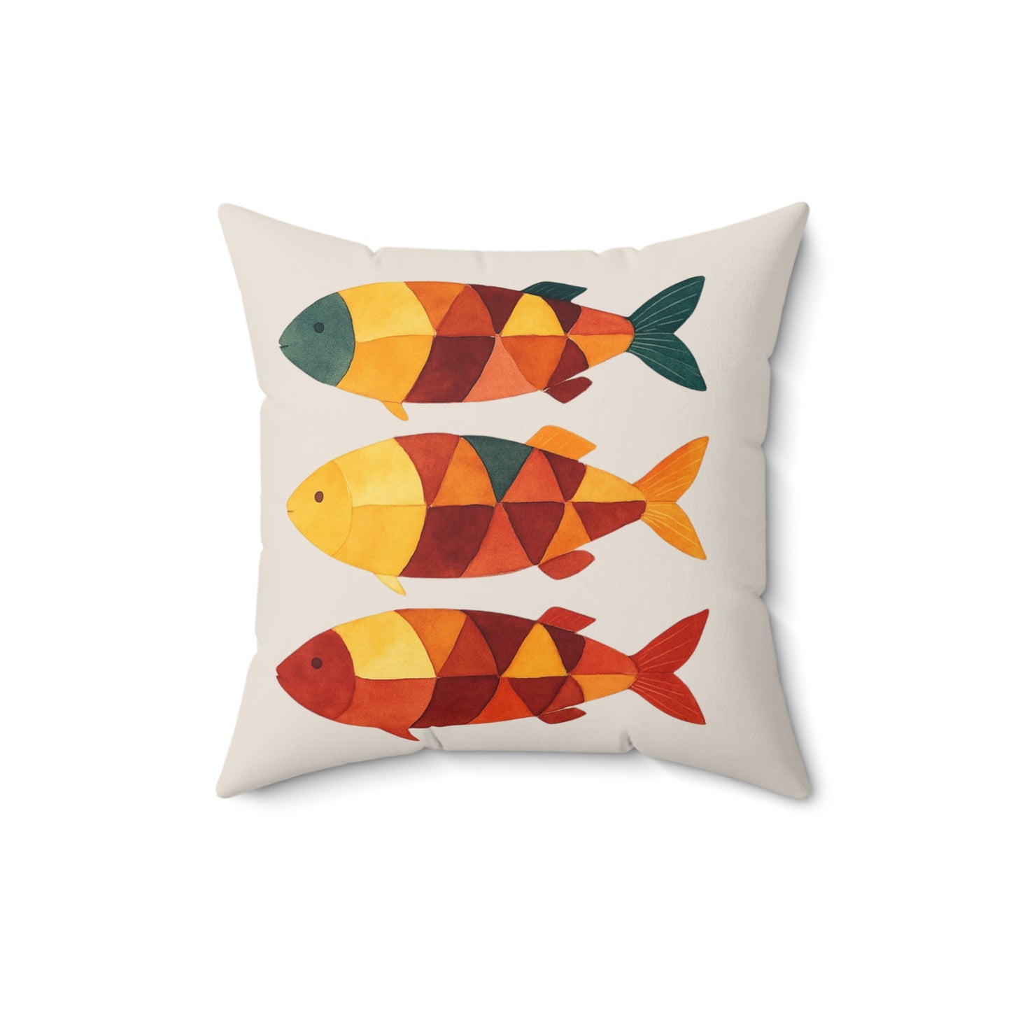 Vibrant Fish Pillow, Fisherman Aesthetic Home Decor, Vibrant Coastal Decor, Maine Lobster and Fish Decor