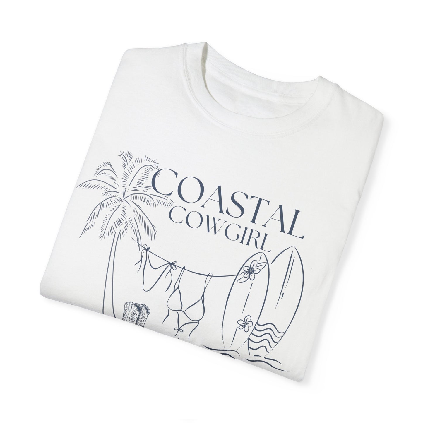 White-Ivory Coastal Cowgirl Shirt, Comfort Colors Beach Shirt,