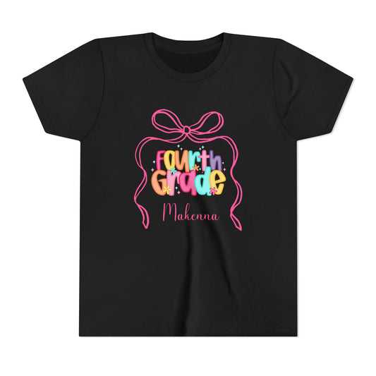 Personalized Girls Fourth Grade Shirt, Custom First Day of School Shirt, Back to School Shirt, 4th Grade Shirt with Name