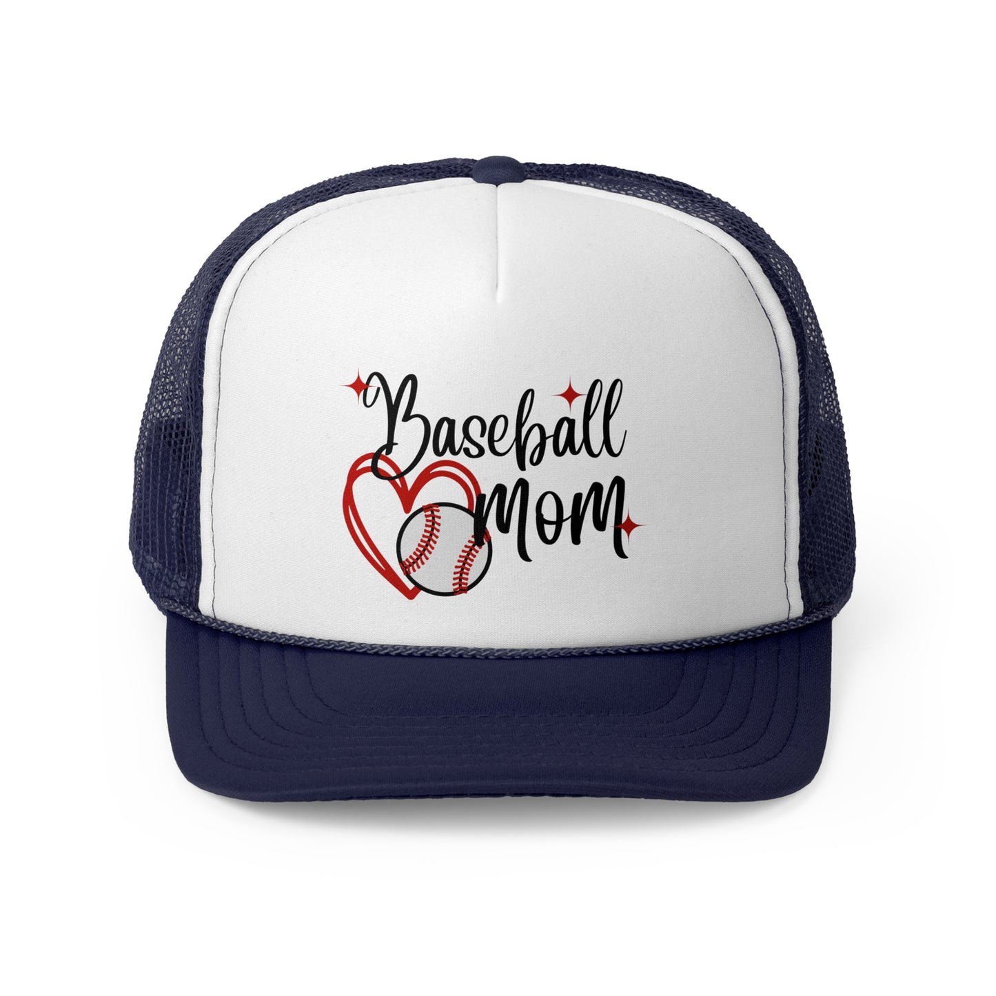 Baseball Mom Trucker Hat, Baseball Mom Hat, Baseball Mom Gift for Baseball Mom, Baseball Heart Hat