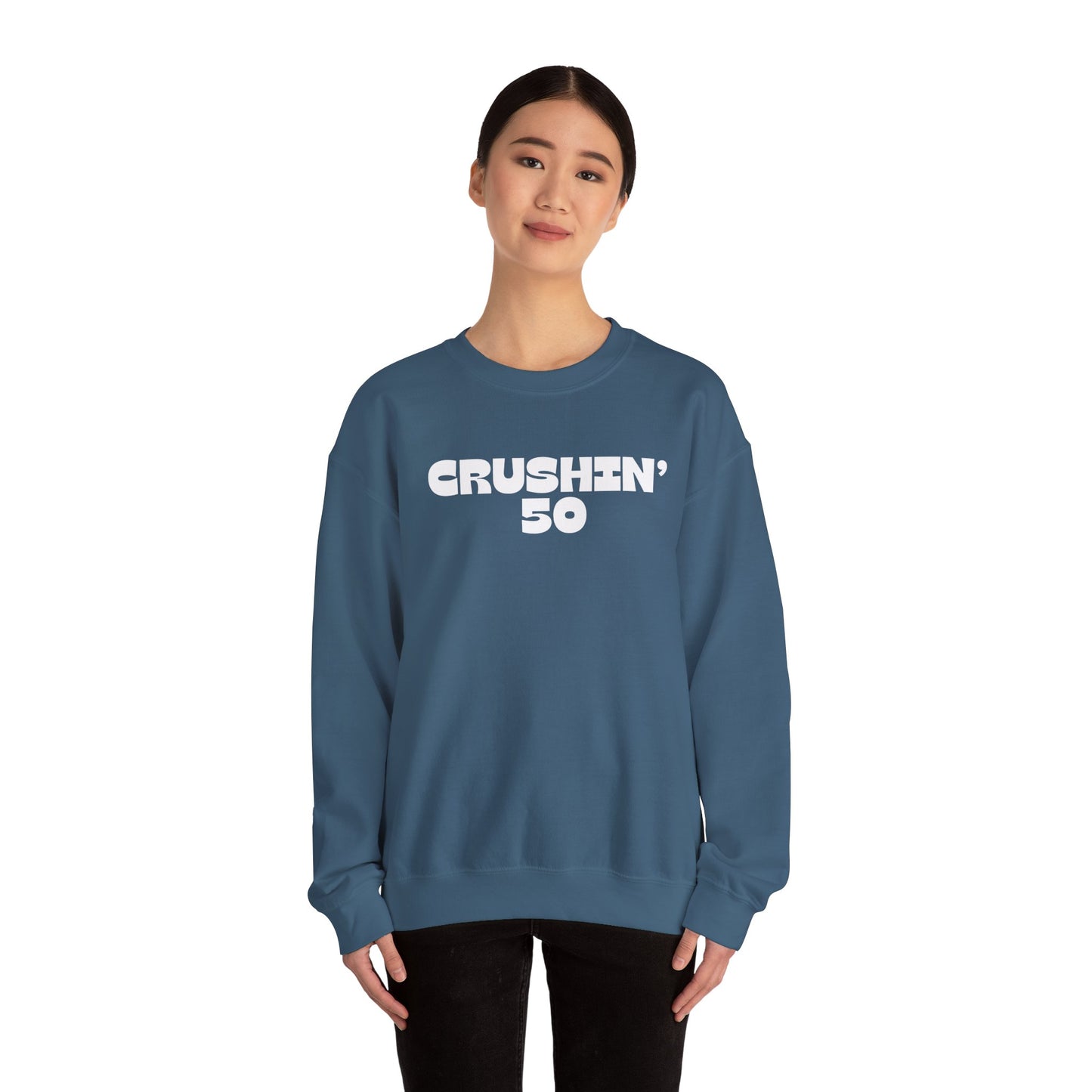 50th Birthday Sweatshirt, Crushin' 50 Crewneck, 50th Birthday gift for Milestone birthday, Vintage 1975 birthday