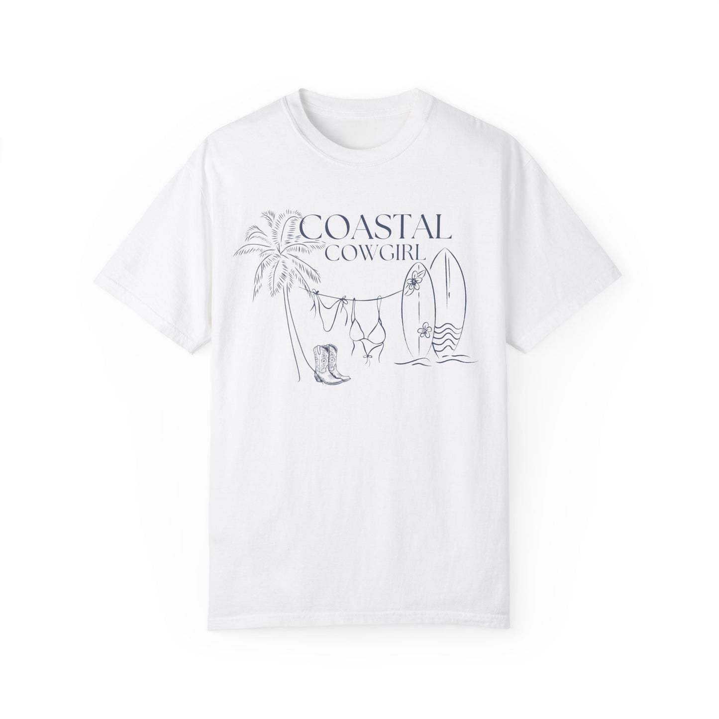 White-Ivory Coastal Cowgirl Shirt, Comfort Colors Beach Shirt,