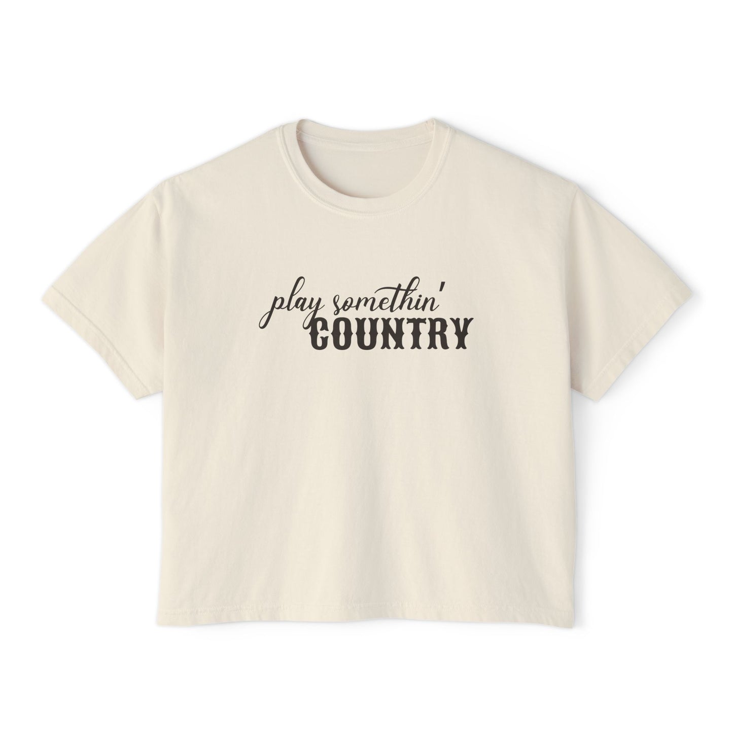 Play Something Country Boxy Tee, Comfort Colors Country Music Festival Shirt