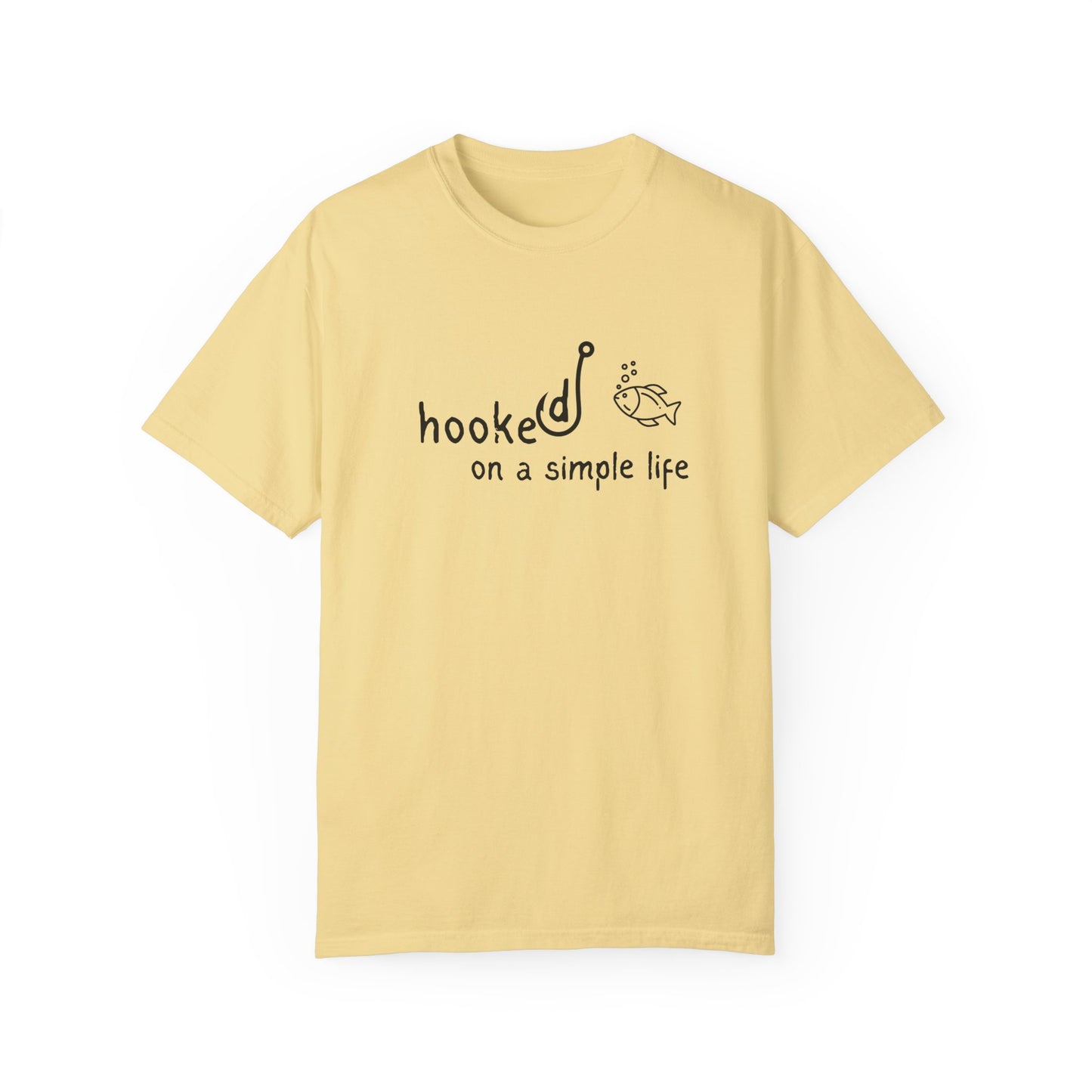 Comfort Colors Hooked on a Simple Life Shirt, Fisherman Aesthetic Tshirt, Cute Fish Shirt Coastal Tee