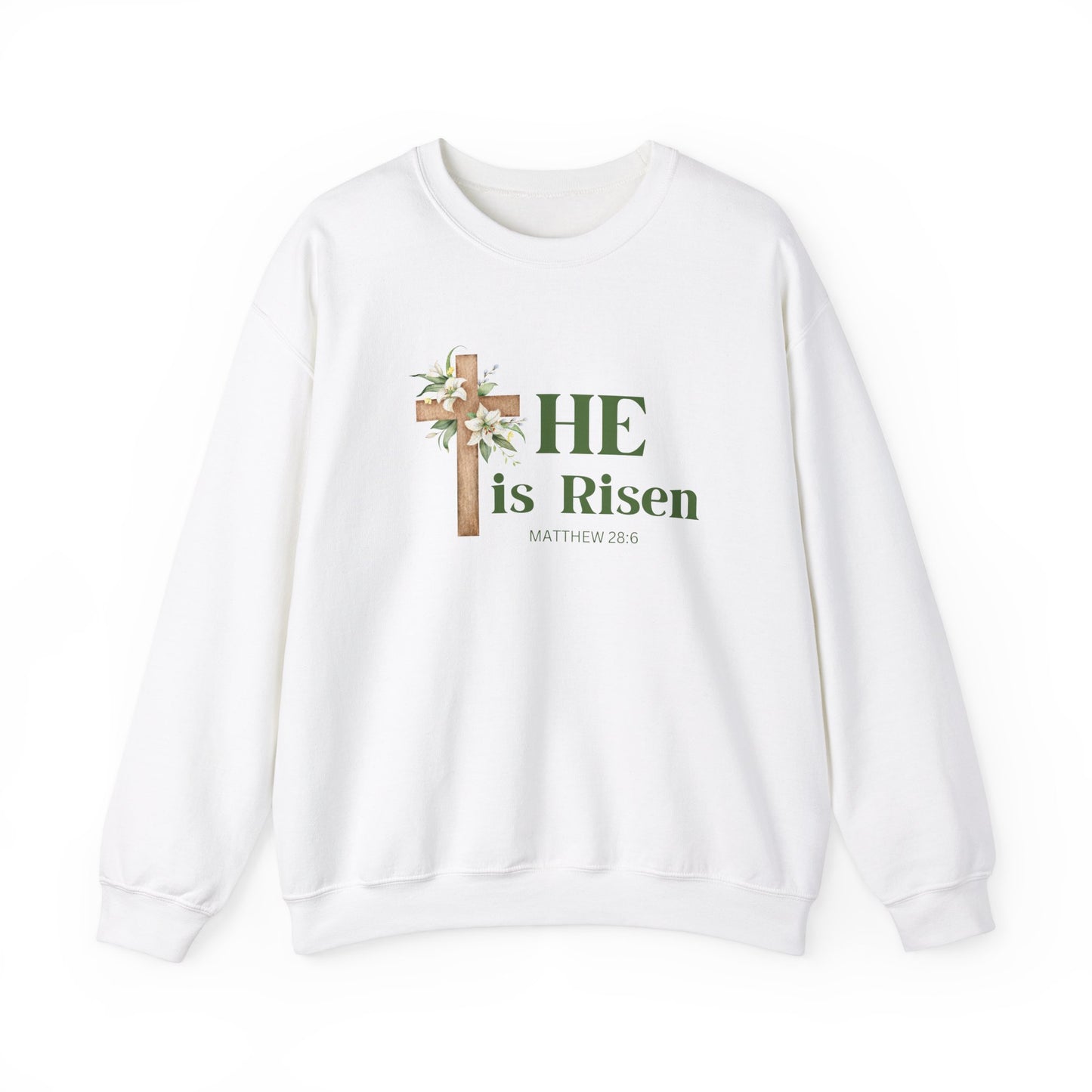He is Risen Easter Sweatshirt Christian Easter Shirt Matthew 28:6 Religious Apparrel