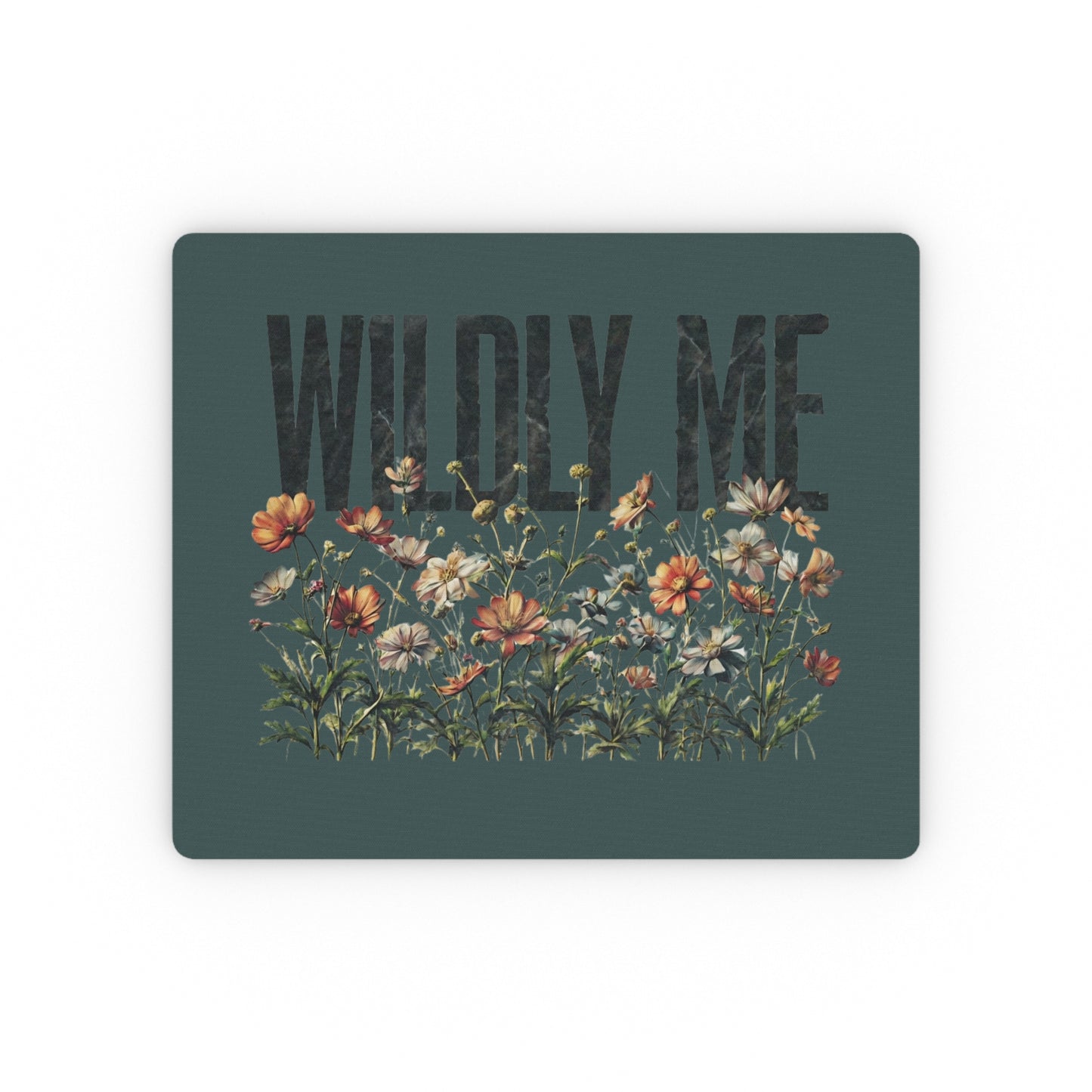 Blue Spruce Wildly Me Wildflower Mouse Pad, Botanical Wild Flower Home Office Decor, Self Love Mindset Gift for Friend, Gift for Co-worker