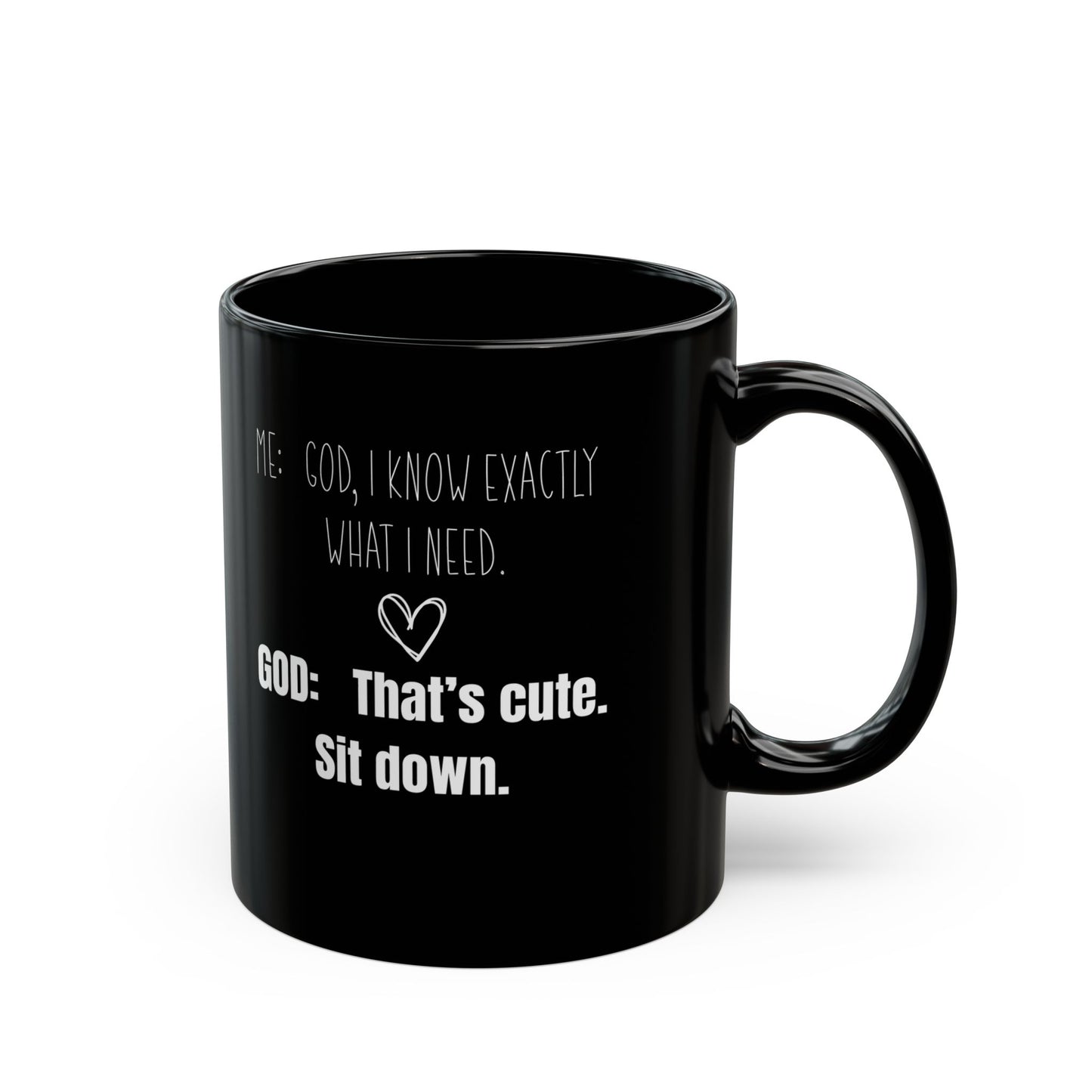 Me and God Black Mug