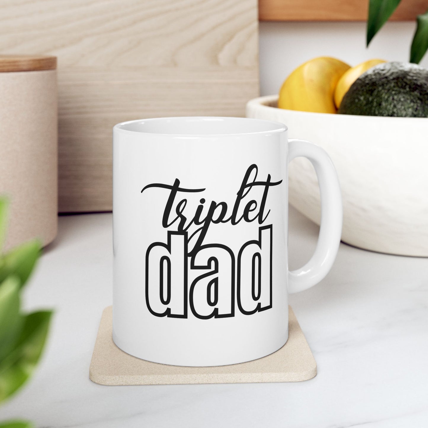 Triplet Dad Mug print both sides