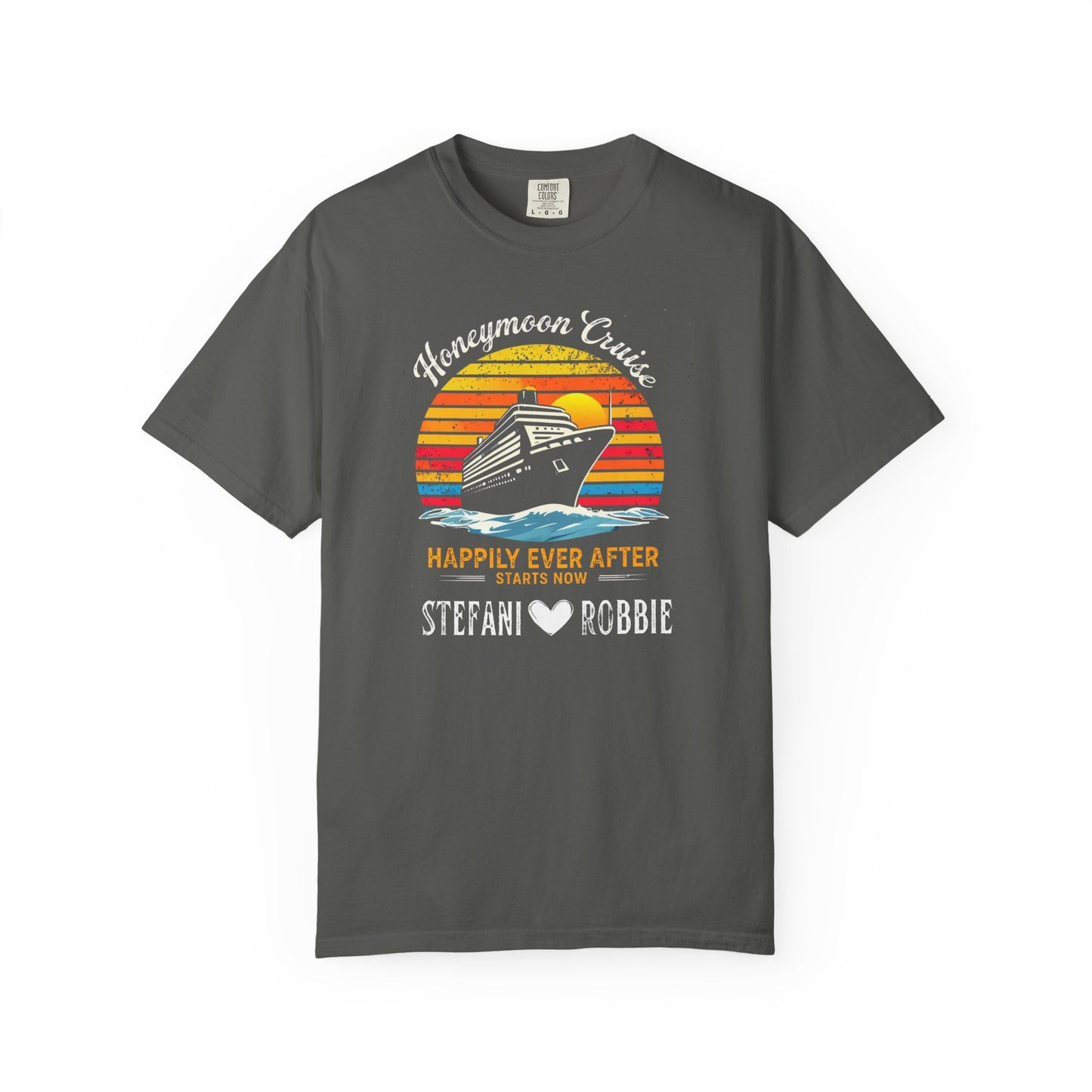 Stefani and Robbie Honeymoon Cruise Shirt, Personalized Honeymoon Shirt