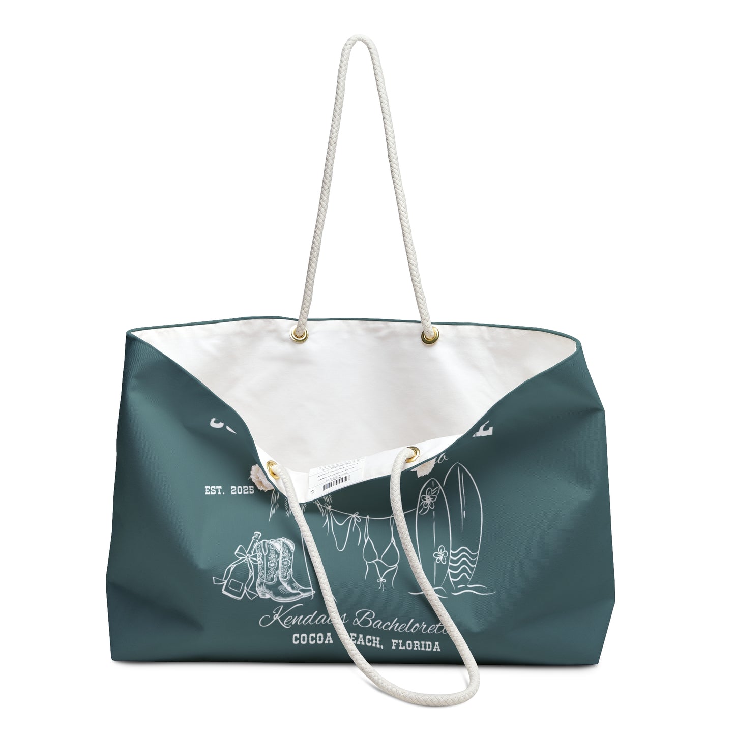 Light green Coastal Cowgirl Bachelorette Weekender Bag