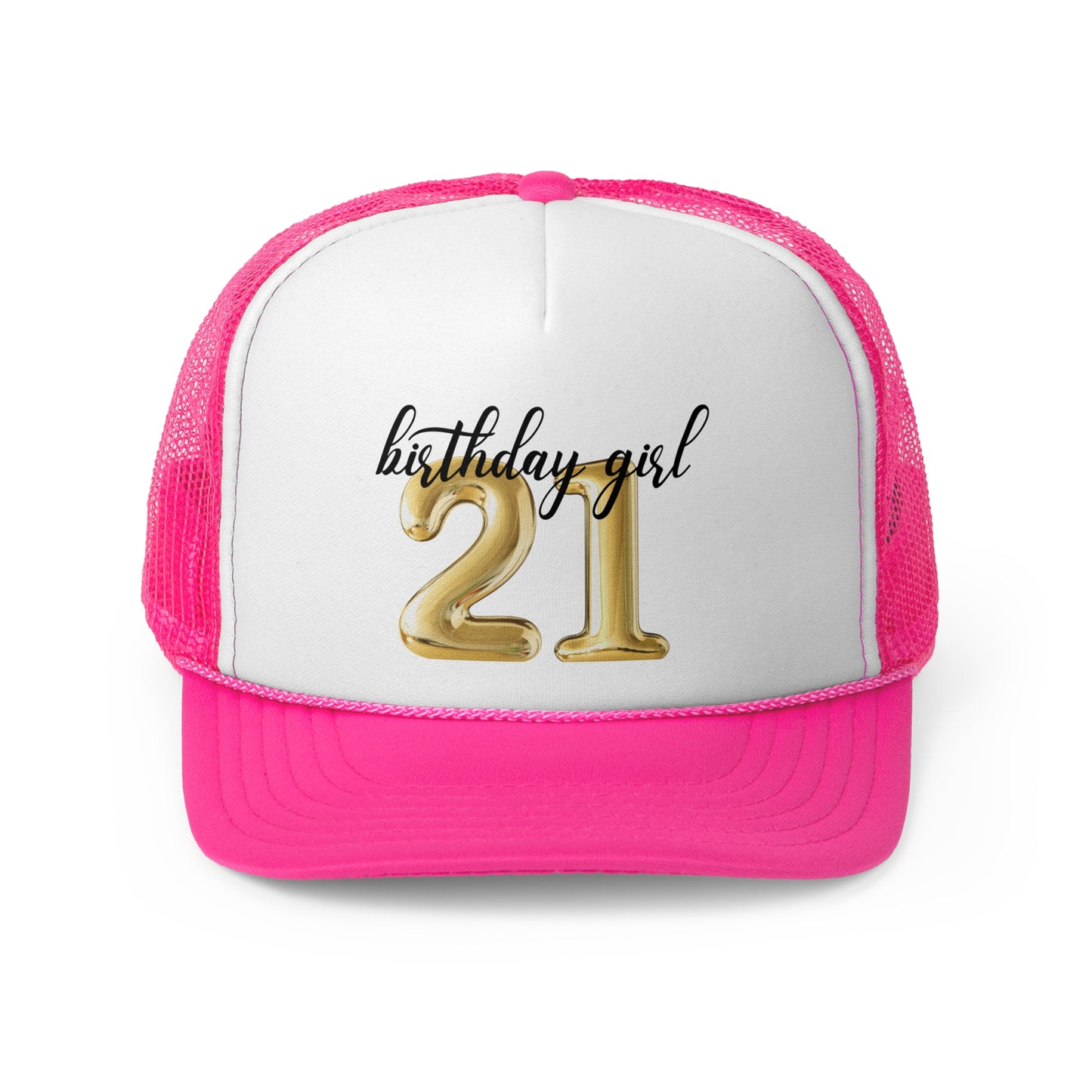 21st Birthday Girl Trucker Hat, 21st Birthday Crew Trucker Hats, Gift for 21st Birthday, 21st Birthday Party Trucker Hats