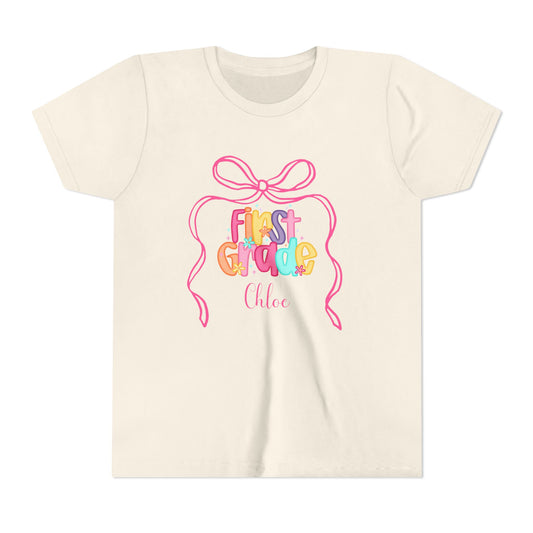 Youth Personalized Girls First Grade Shirt