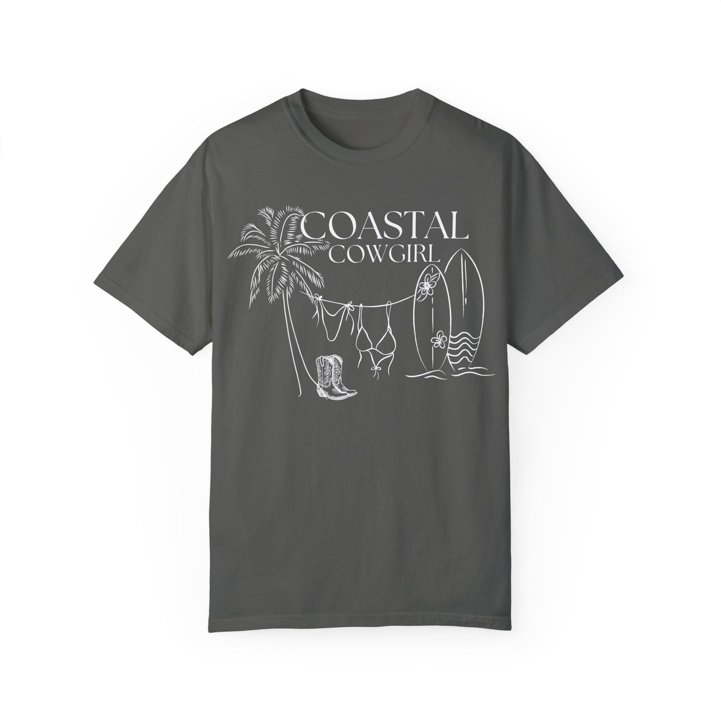 White Coastal Cowgirl Shirt, Comfort Colors Beach Shirt,