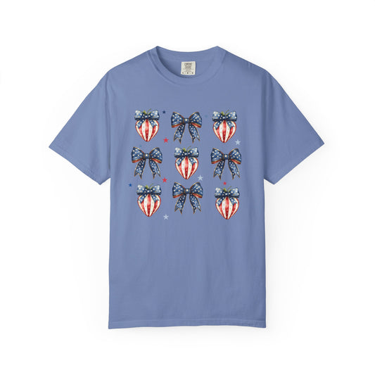 Fourth of July Berries and Bows Shirt, Patriotic Coquette Bow and Strawberry Shirt, Red White Blue Shirt, 4th of July, USA Shirt