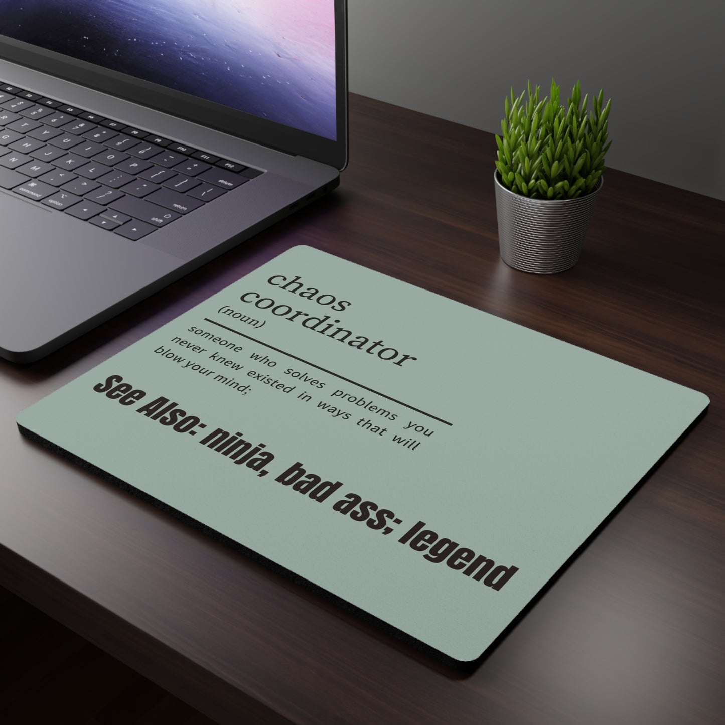 Chaos Coordinator Mouse Pad, Crushing it Desk Accessories, Co-Worker Gift for Boss, Bad Ass Mouse Pad, Office Gift, Funny Desk Accessories