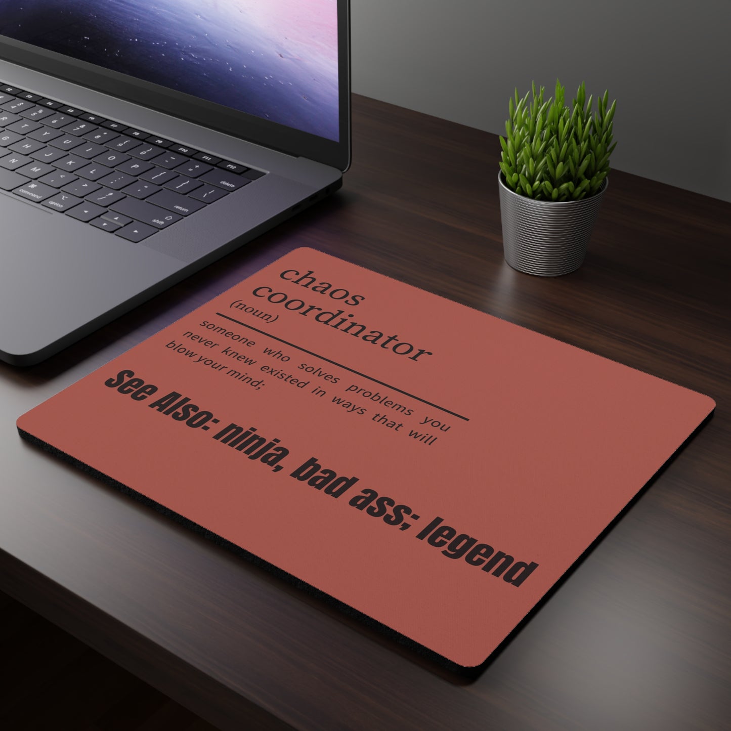 Chaos Coordinator Mouse Pad, Crushing it Desk Accessories, Co-Worker Gift for Boss, Bad Ass Mouse Pad, Office Gift, Funny Desk Accessories