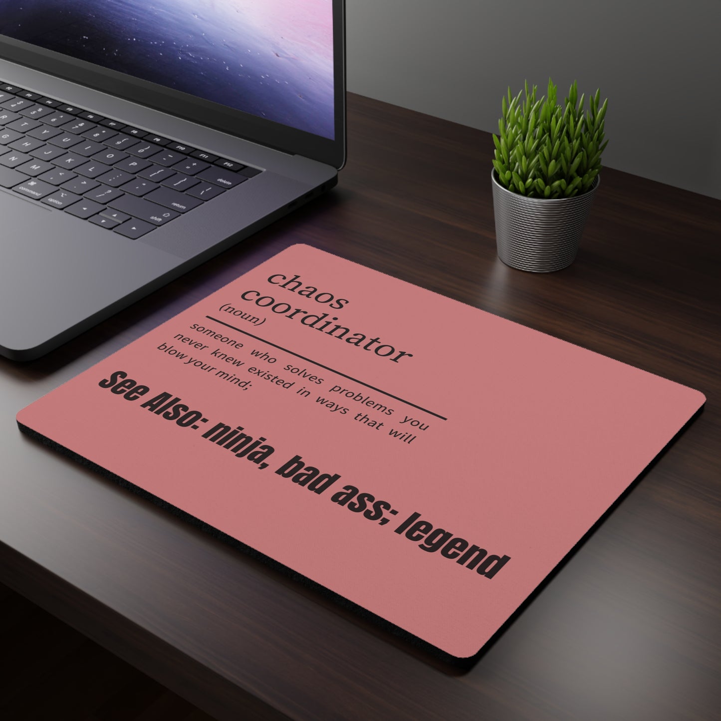 Chaos Coordinator Mouse Pad, Crushing it Desk Accessories, Co-Worker Gift for Boss, Bad Ass Mouse Pad, Office Gift, Funny Desk Accessories