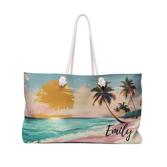 Personalized Beach Bag, Custom Beach Tote Bag, Pool Bag, Lake Bag, Girls Trip Bag, Weekender Bag