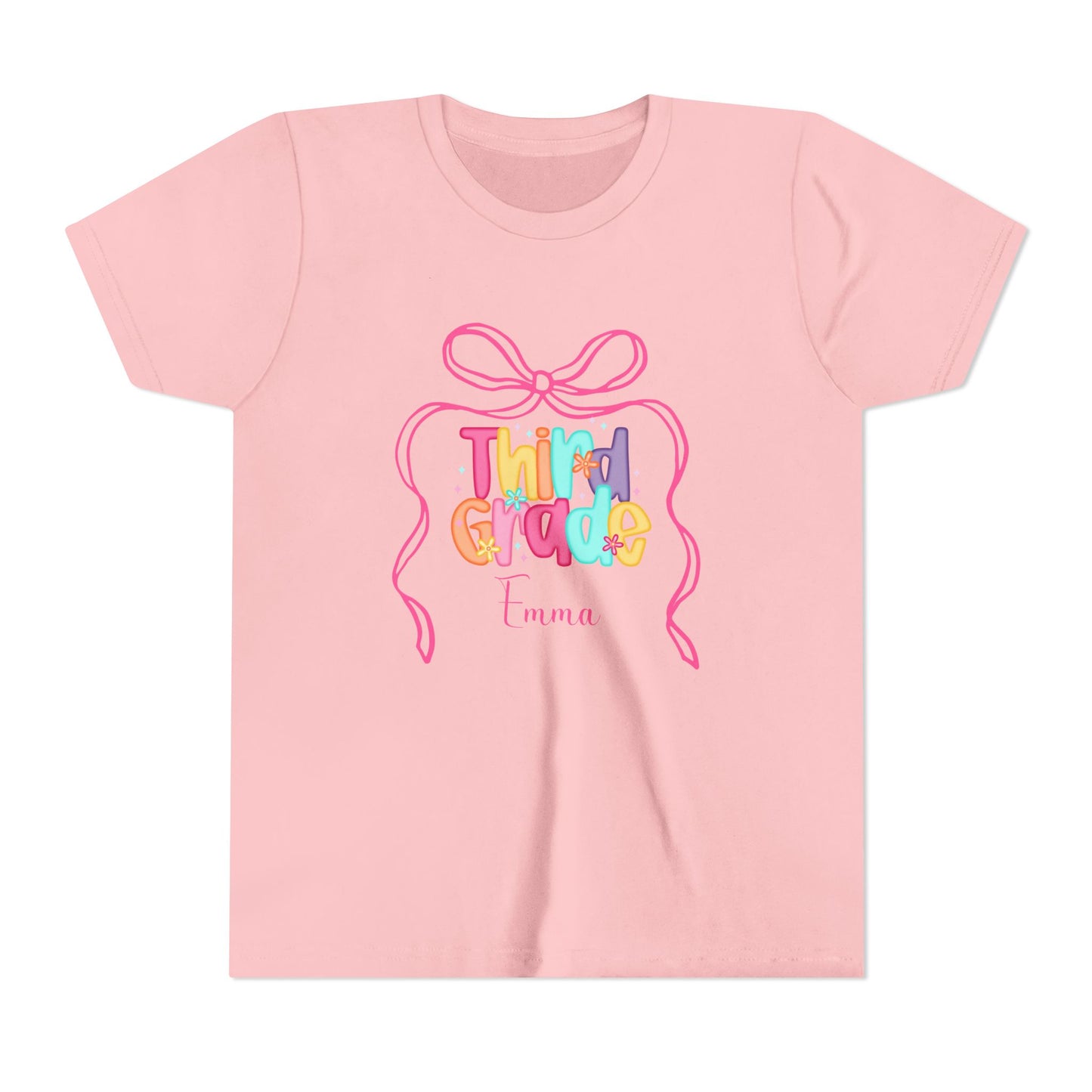 Personalized Girls Third Grade Shirt, Custom First Day of School Shirt, Back to School Shirt, 3rd Grade Shirt with Name