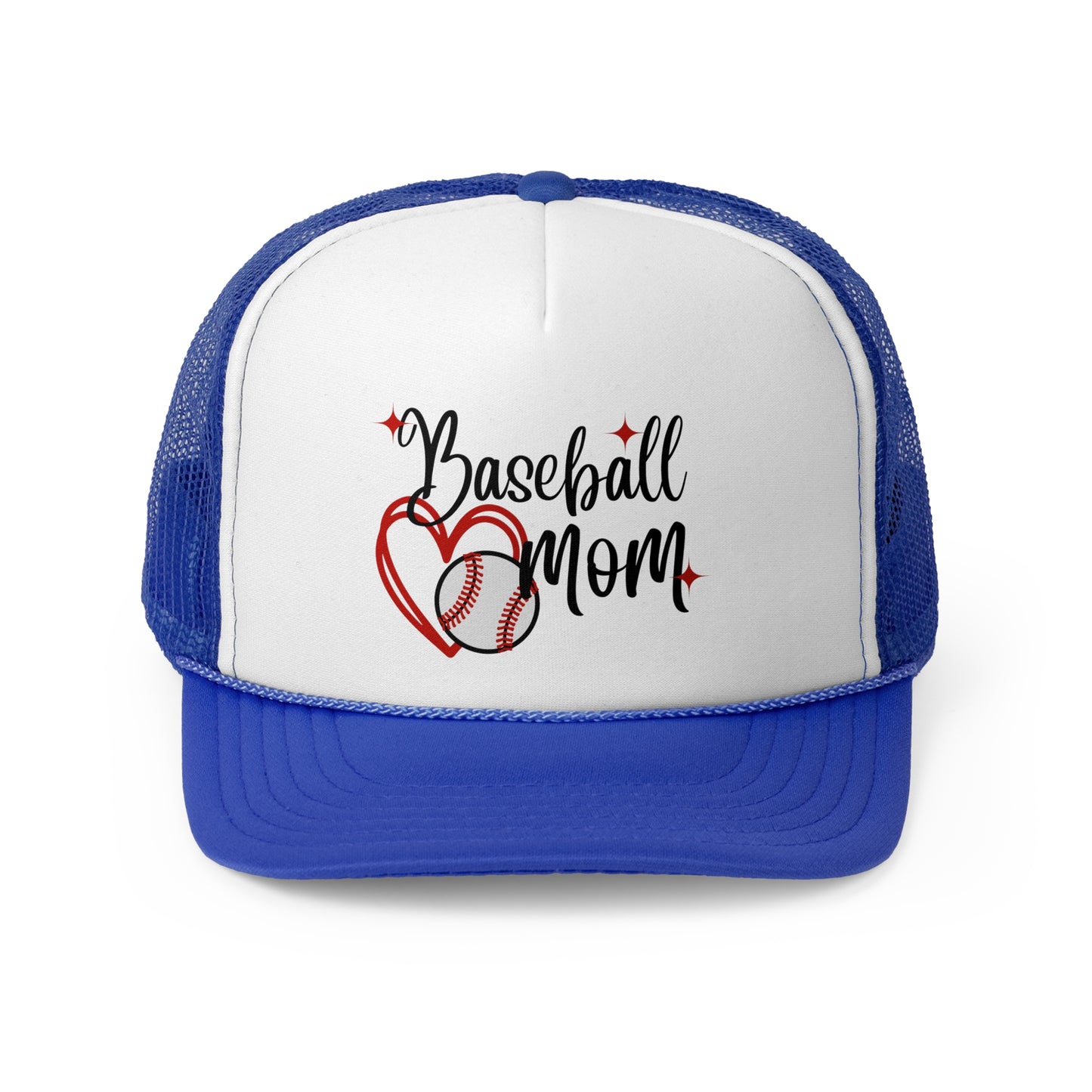 Baseball Mom Trucker Hat, Baseball Mom Hat, Baseball Mom Gift for Baseball Mom, Baseball Heart Hat