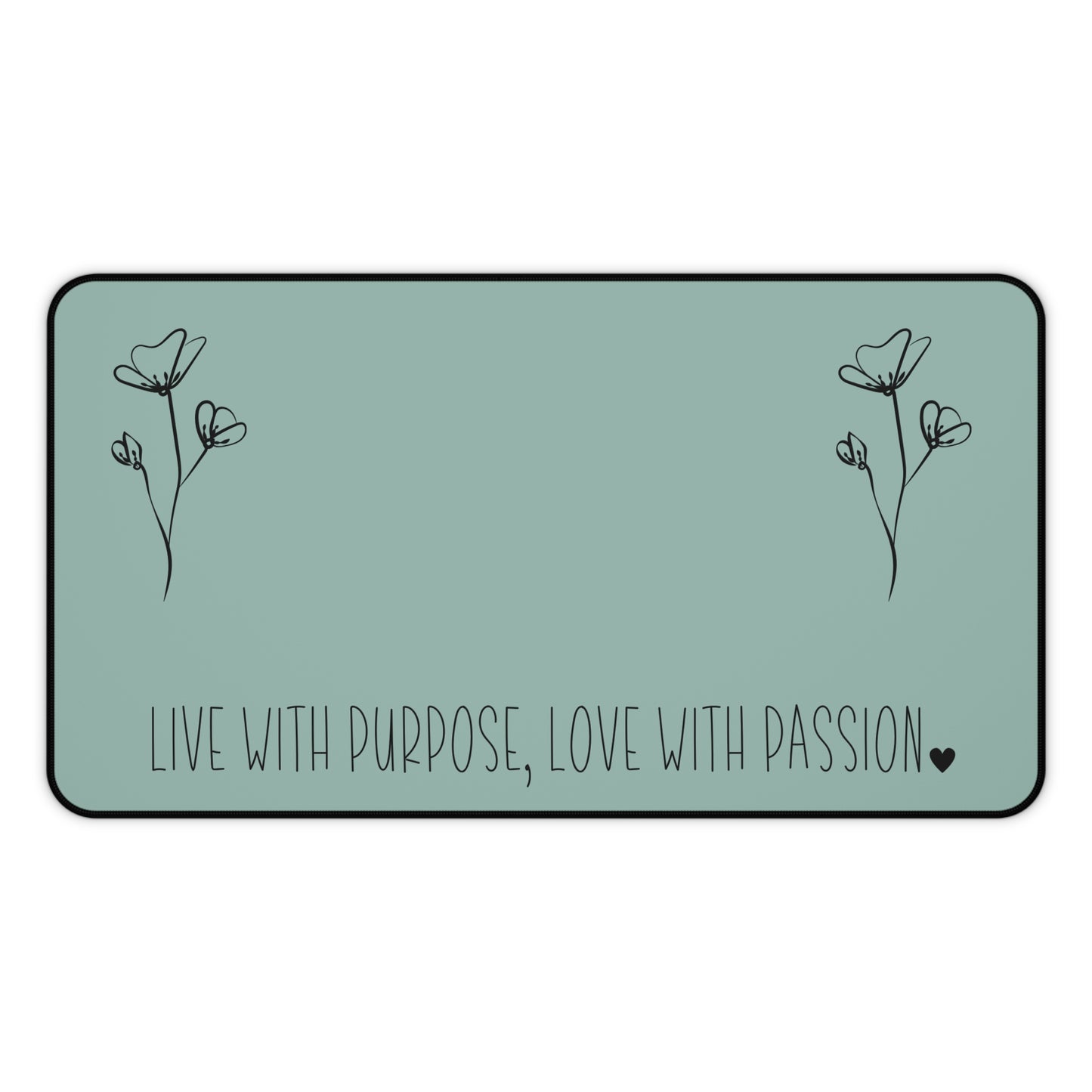 Sage Live with Purpose Love with Passion Desk Pad Human Resources, Home Office Decor Gift for Co-Worker Inspirational Office Accessory