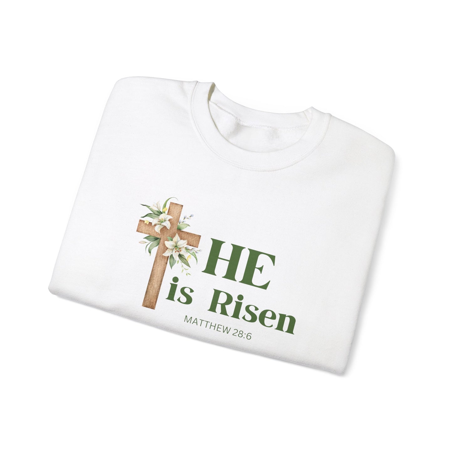 He is Risen Easter Sweatshirt Christian Easter Shirt Matthew 28:6 Religious Apparrel