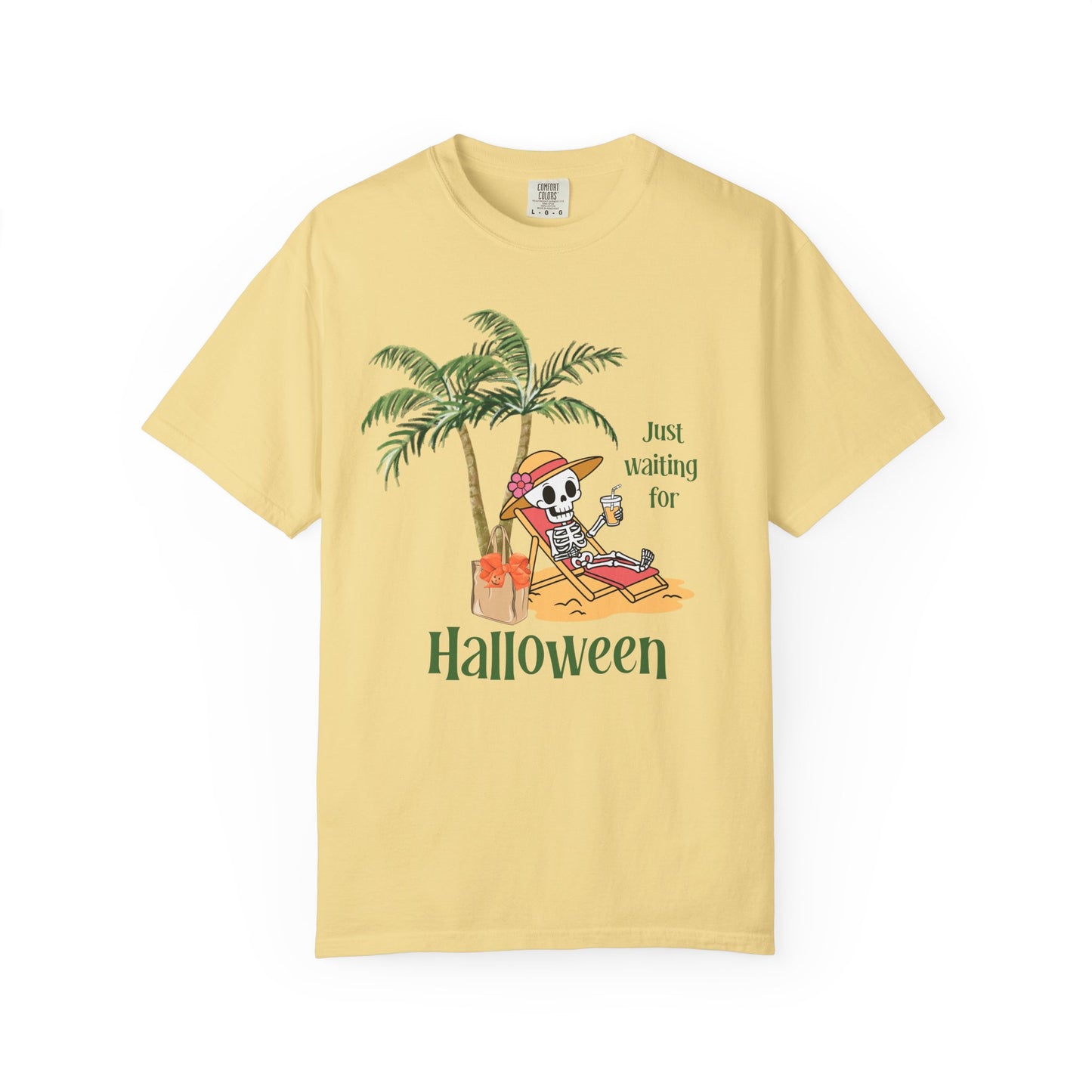Summerween Comfort Colors Shirt, Summer Skeleton, Beach Vibes Tee, Halloween Skeleton Shirt, Halloween Summer Shirt