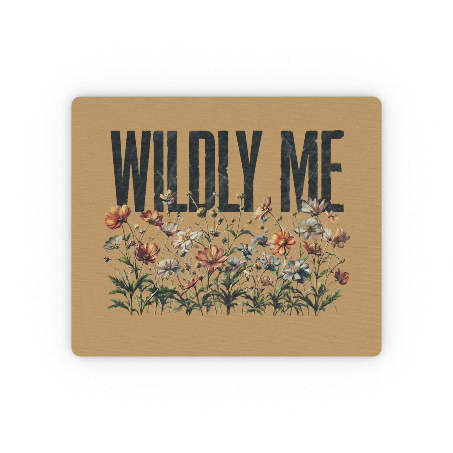 Mustard Wildly Me Wildflower Mouse Pad, Botanical Wild Flower Home Office Decor, Self Love Mindset Gift for Friend, Gift for Co-worker