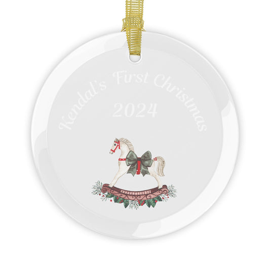 Baby's First Christmas Ornament, Personalized Baby's First Ornament, Rocking Horse Ornament, Baby Gift