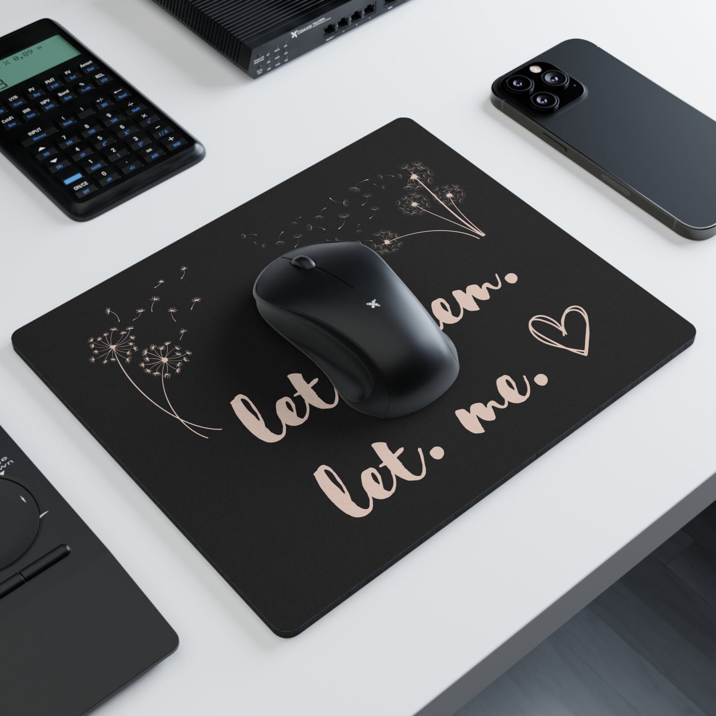Black Let Them Let Me Mouse Pad Inspirational Gift Human Resource Positive Mindset Mouse Pad Entrepreneur Home Office Gift for Co-worker