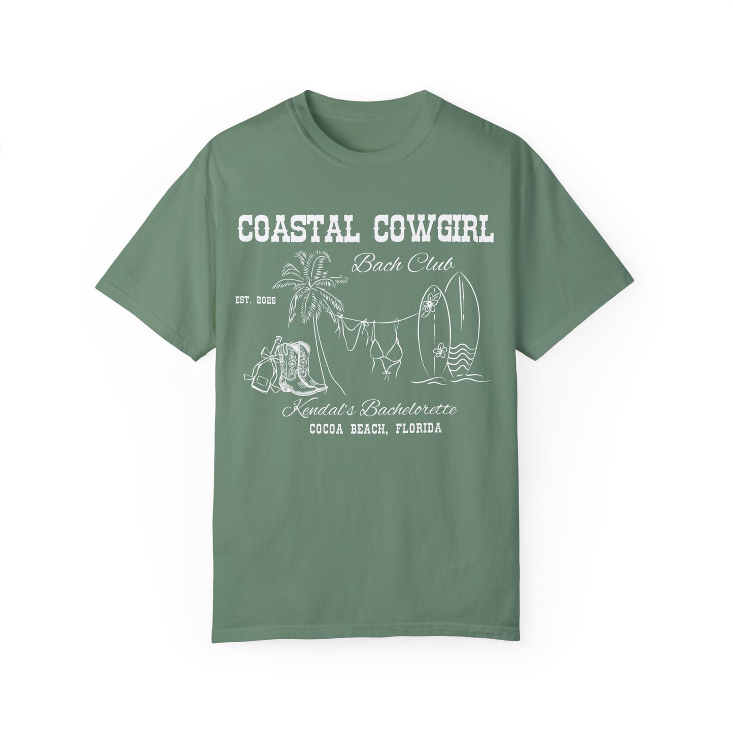 White Custom Bachelorette Coastal Cowgirl Shirt, Comfort Colors Beach Bachelorette Party Shirts, Boho Beachy Bridesmaid Gifts