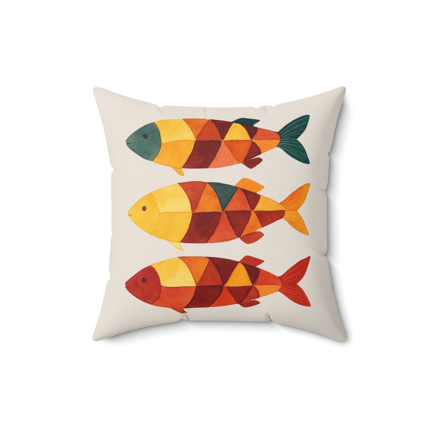 Vibrant Fish Pillow, Fisherman Aesthetic Home Decor, Vibrant Coastal Decor, Maine Lobster and Fish Decor