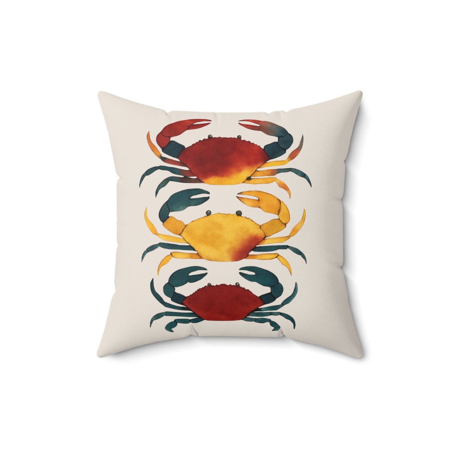Vibrant Crab Pillow, Fisherman Aesthetic Home Decor, Vibrant Coastal Decor, Maine Decor,