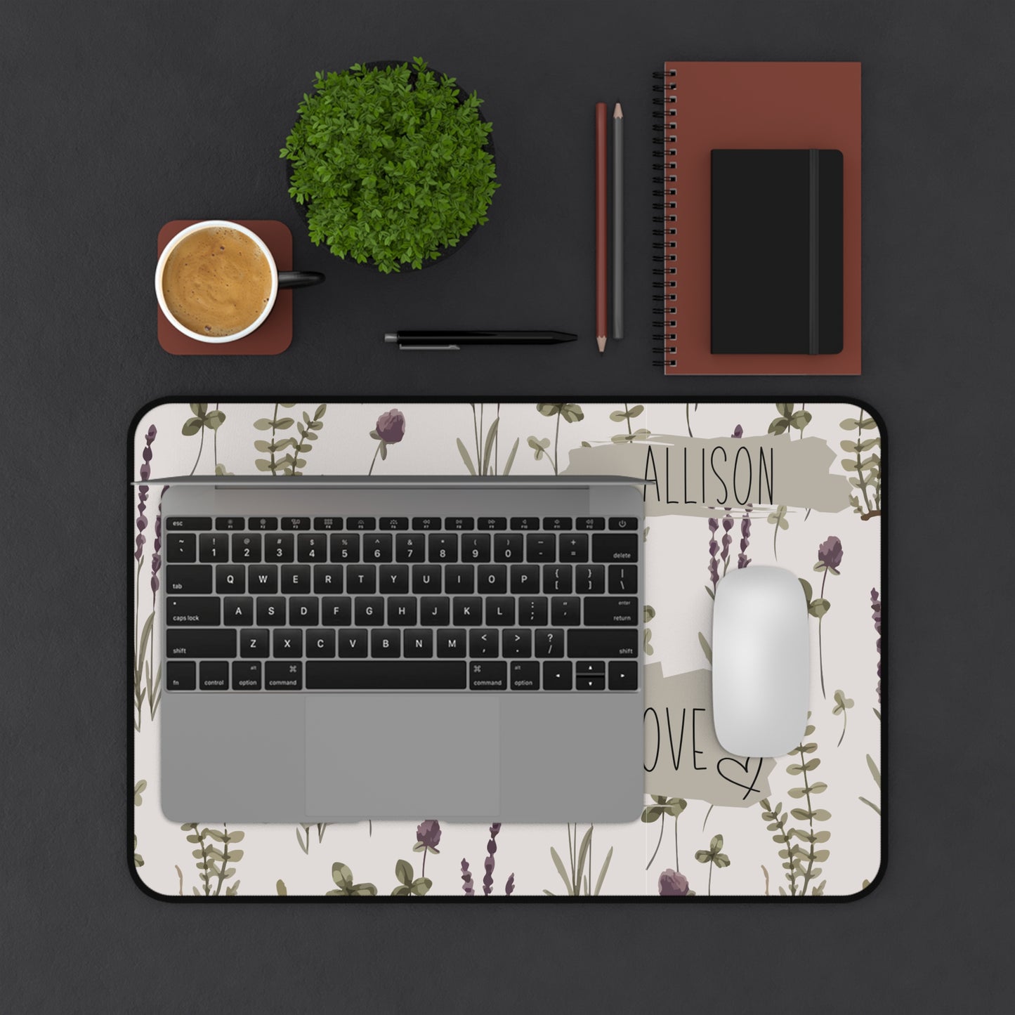 Personalized Floral Desk Pad, Custom Motivational Desk Accessories Home Office Desk Pad, Human Resources Gift for Boss, Co-Worker