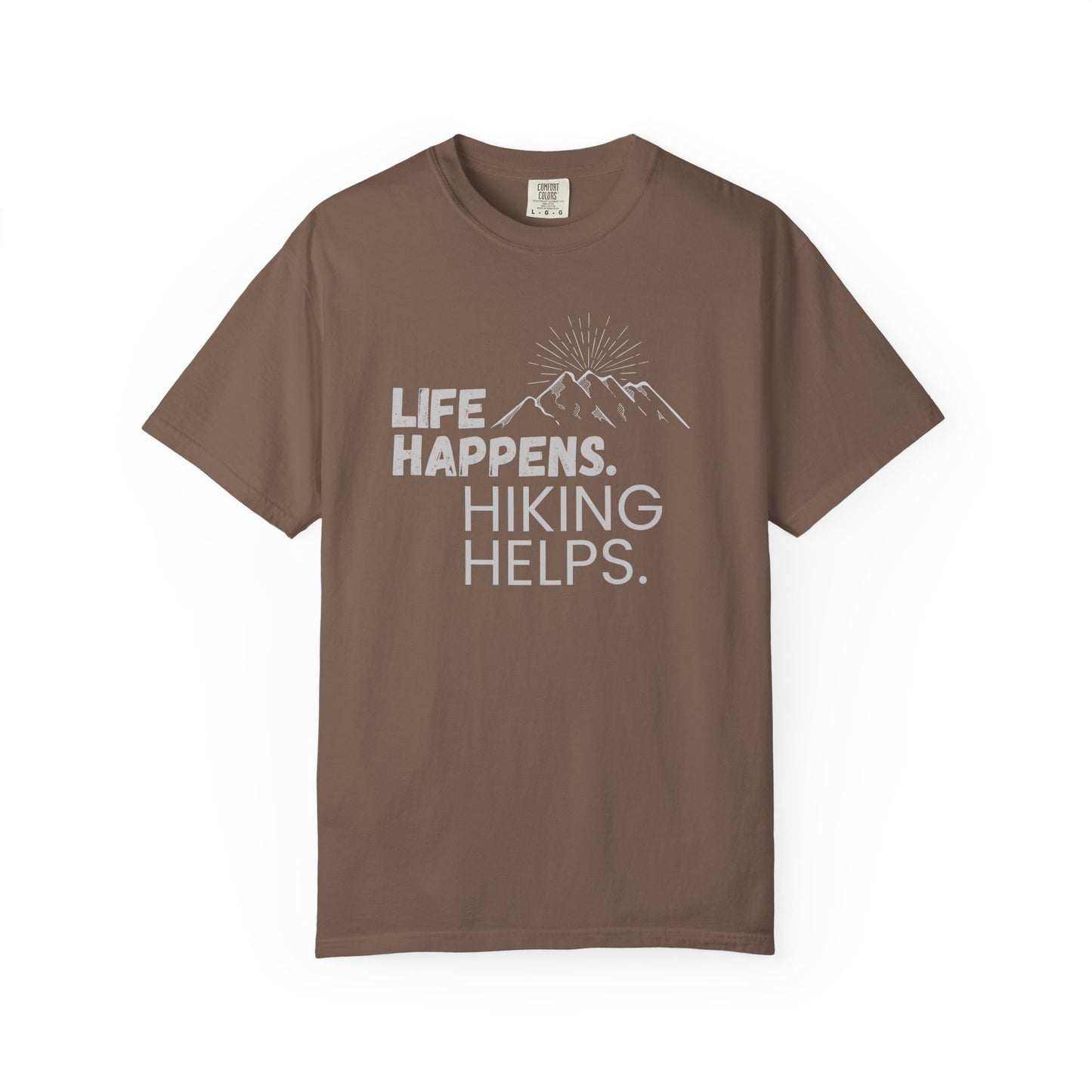 Life Happens Hiking Helps Shirt, Camping Shirt, Adventure Shirt, Mountains Shirt Gift for Hiker, Vacation Shirts, Hiking Life