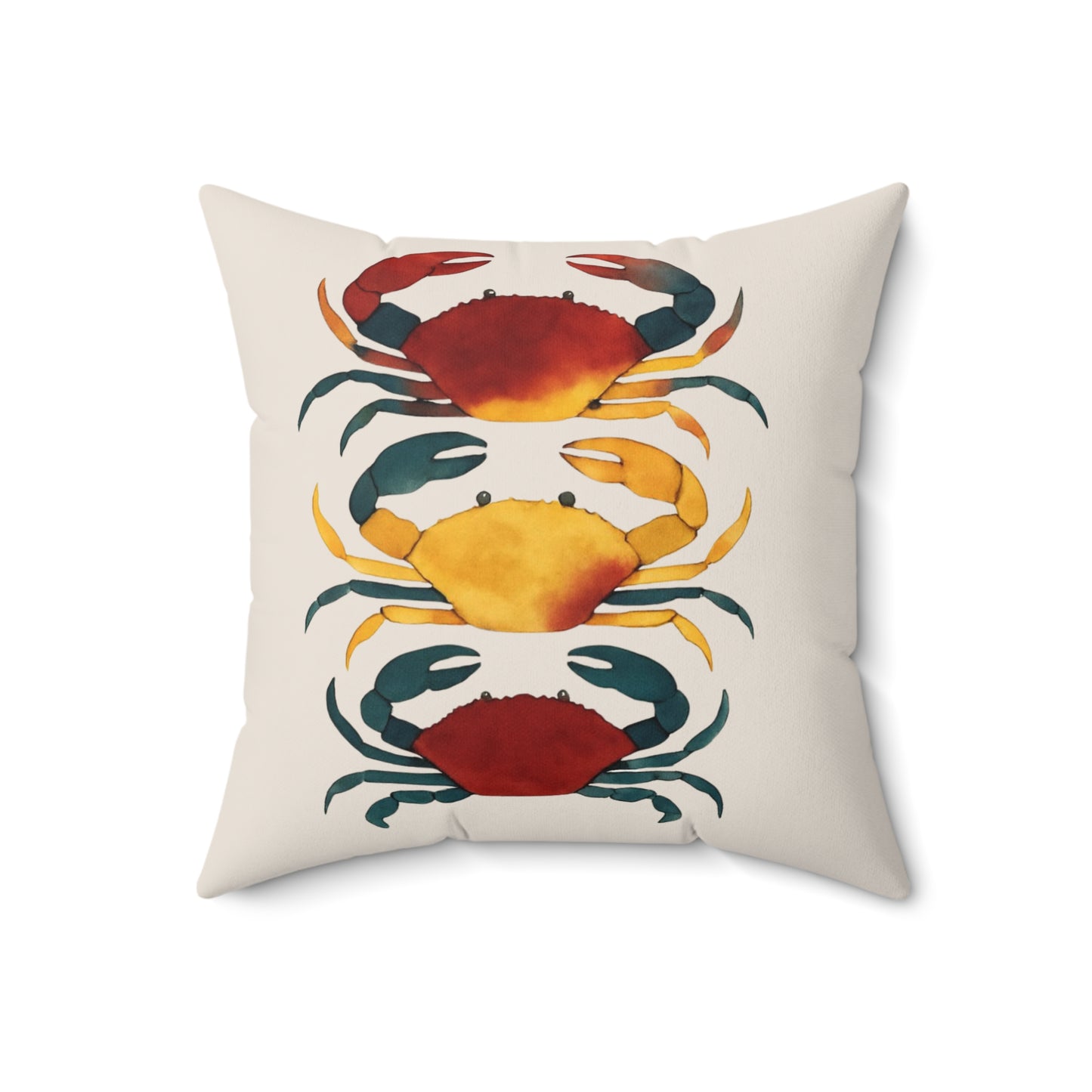 Vibrant Crab Pillow, Fisherman Aesthetic Home Decor, Vibrant Coastal Decor, Maine Decor,