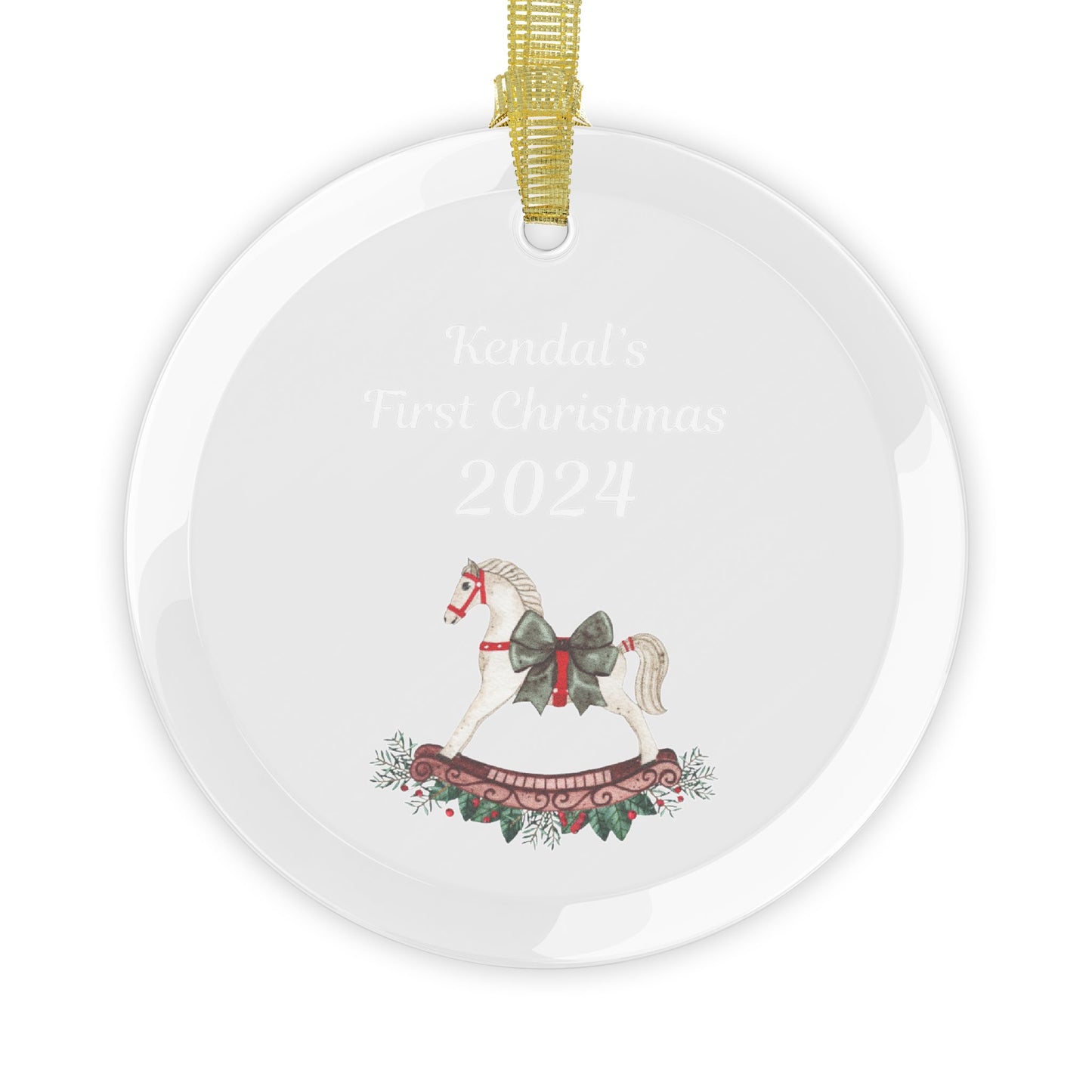 Baby's First Christmas Ornament, Personalized Baby's First Ornament, Rocking Horse Ornament, Baby Gift