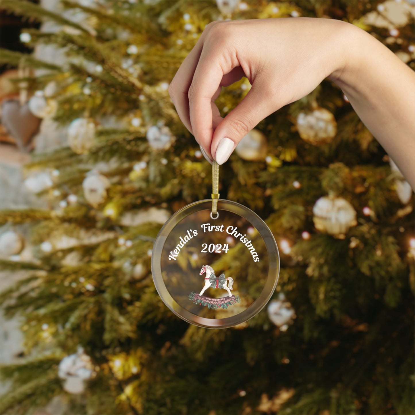 Baby's First Christmas Ornament, Personalized Baby's First Ornament, Rocking Horse Ornament, Baby Gift