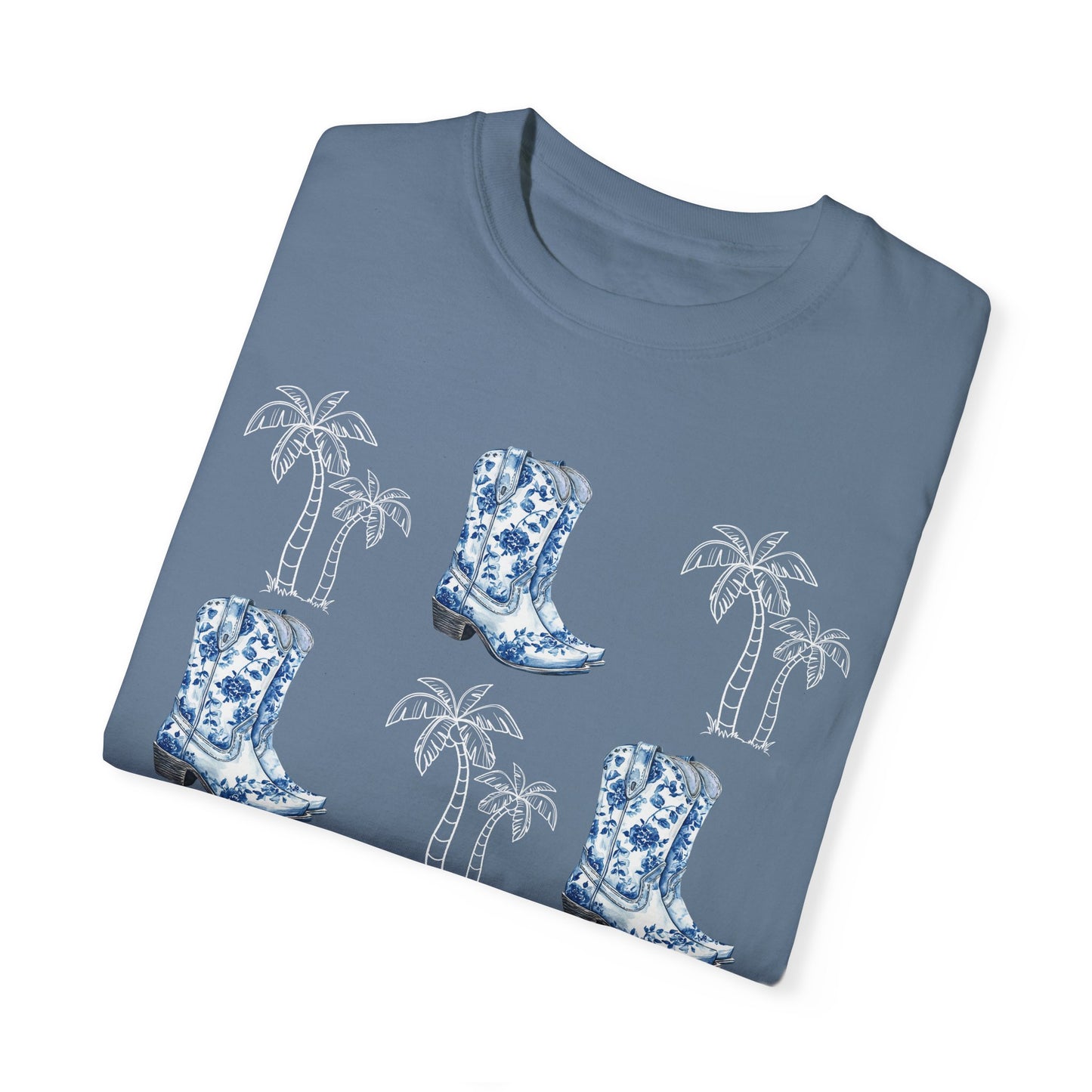 Coastal Cowgirl Comfort Colors Shirt, Chinoiserie Cowgirl Shirt, Palm Trees Beachy Cowgirl Shirt,