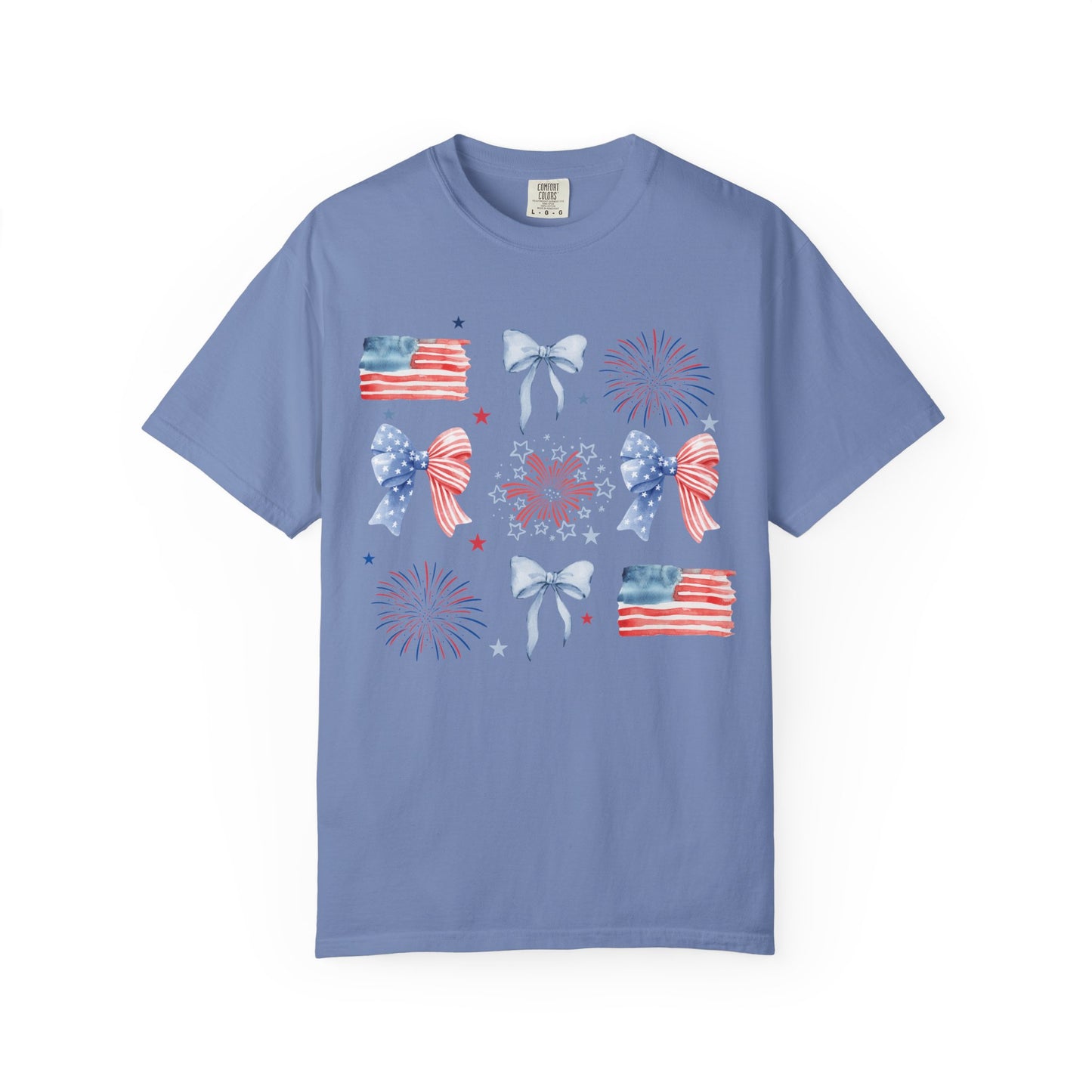 Fourth of July Shirt, Patriotic Coquette Bow Shirt, Memorial Day Celebration Shirt, Red White Blue Shirt, 4th of July, USA Shirt