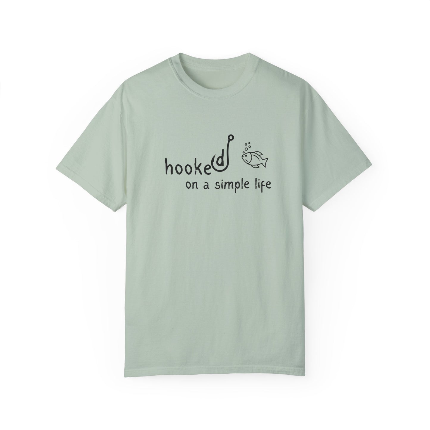 Comfort Colors Hooked on a Simple Life Shirt, Fisherman Aesthetic Tshirt, Cute Fish Shirt Coastal Tee