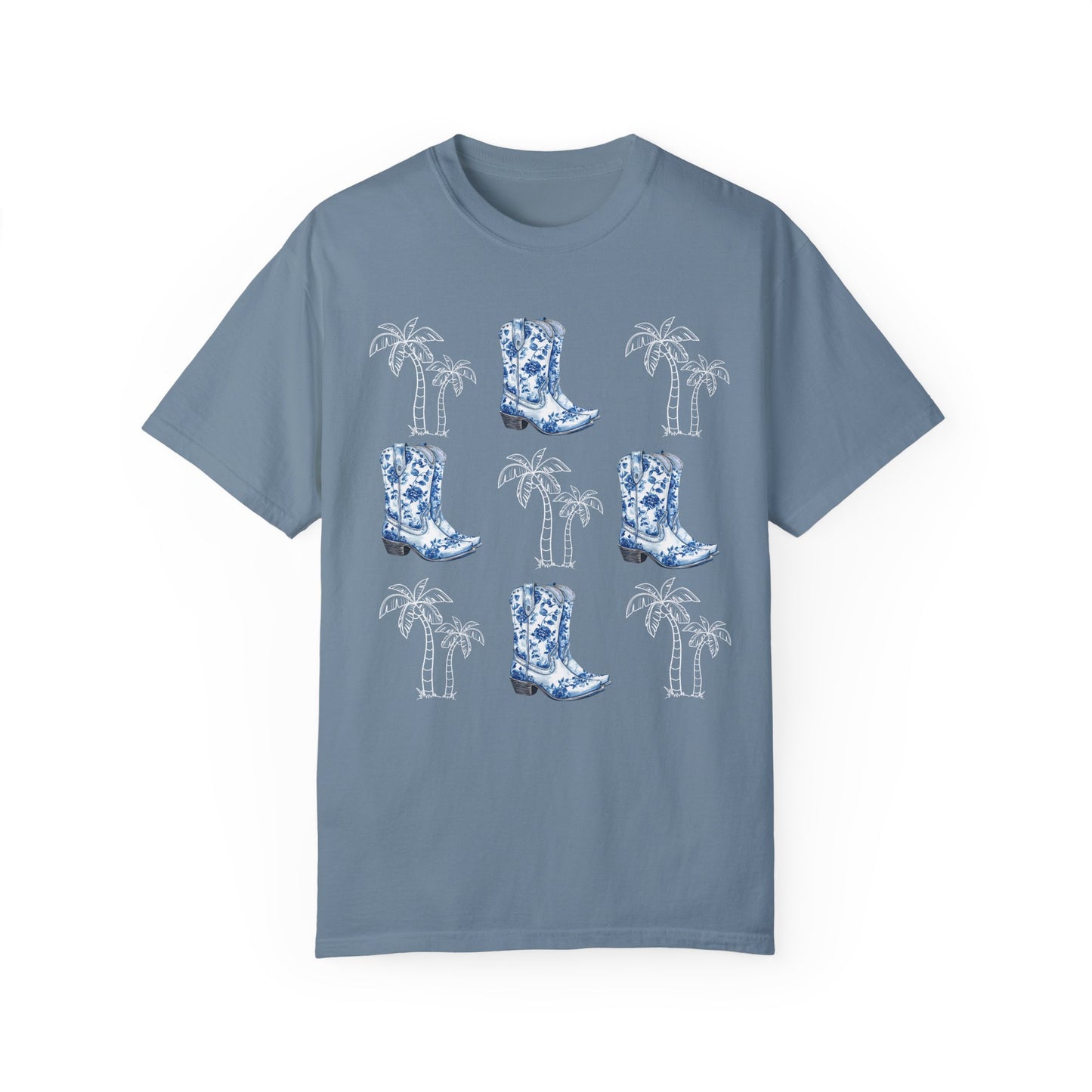 Coastal Cowgirl Comfort Colors Shirt, Chinoiserie Cowgirl Shirt, Palm Trees Beachy Cowgirl Shirt,