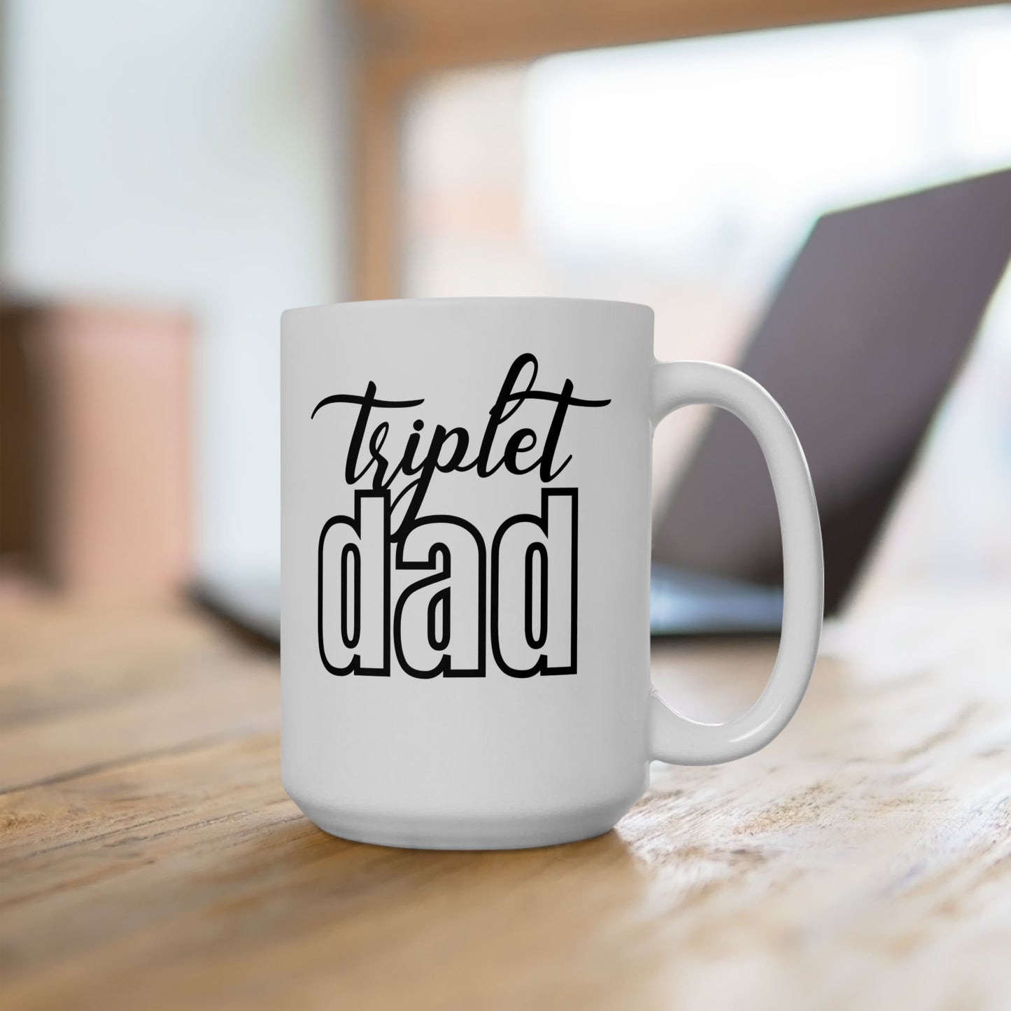 Triplet Dad Mug print both sides