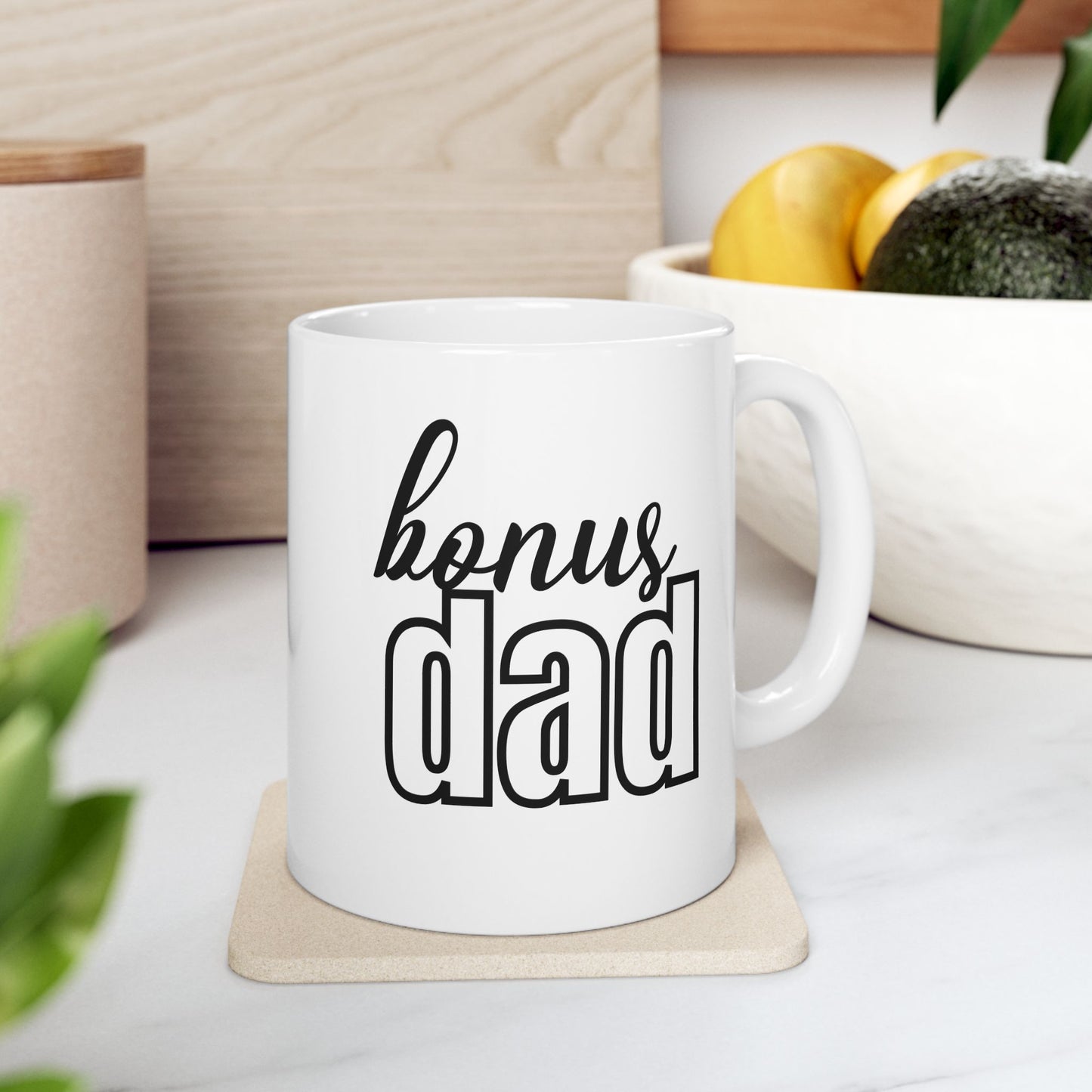 Custom Bonus Dad Mug, Kids Gift for Bonus Dad, Step Dad Mug, Personalized Dad Mug, Gift for Him