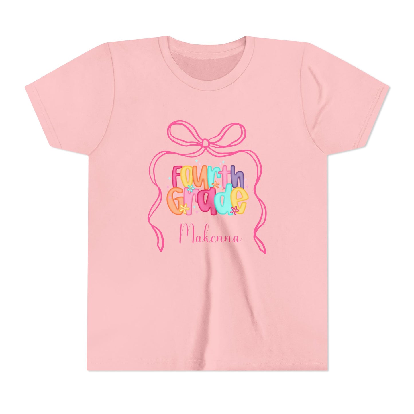 Personalized Girls Fourth Grade Shirt, Custom First Day of School Shirt, Back to School Shirt, 4th Grade Shirt with Name